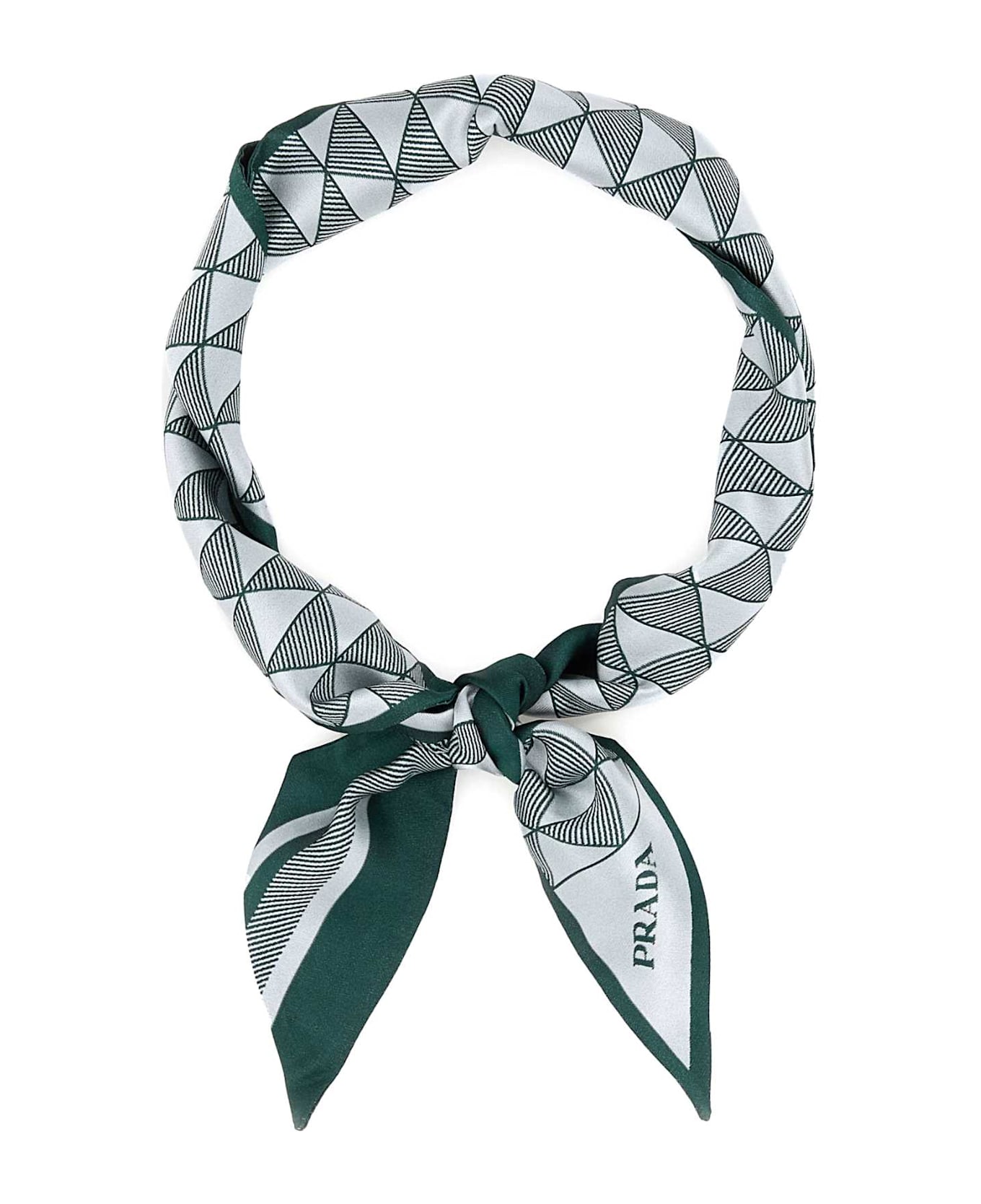Prada Embroidered Silk Foulard - SMERALDO