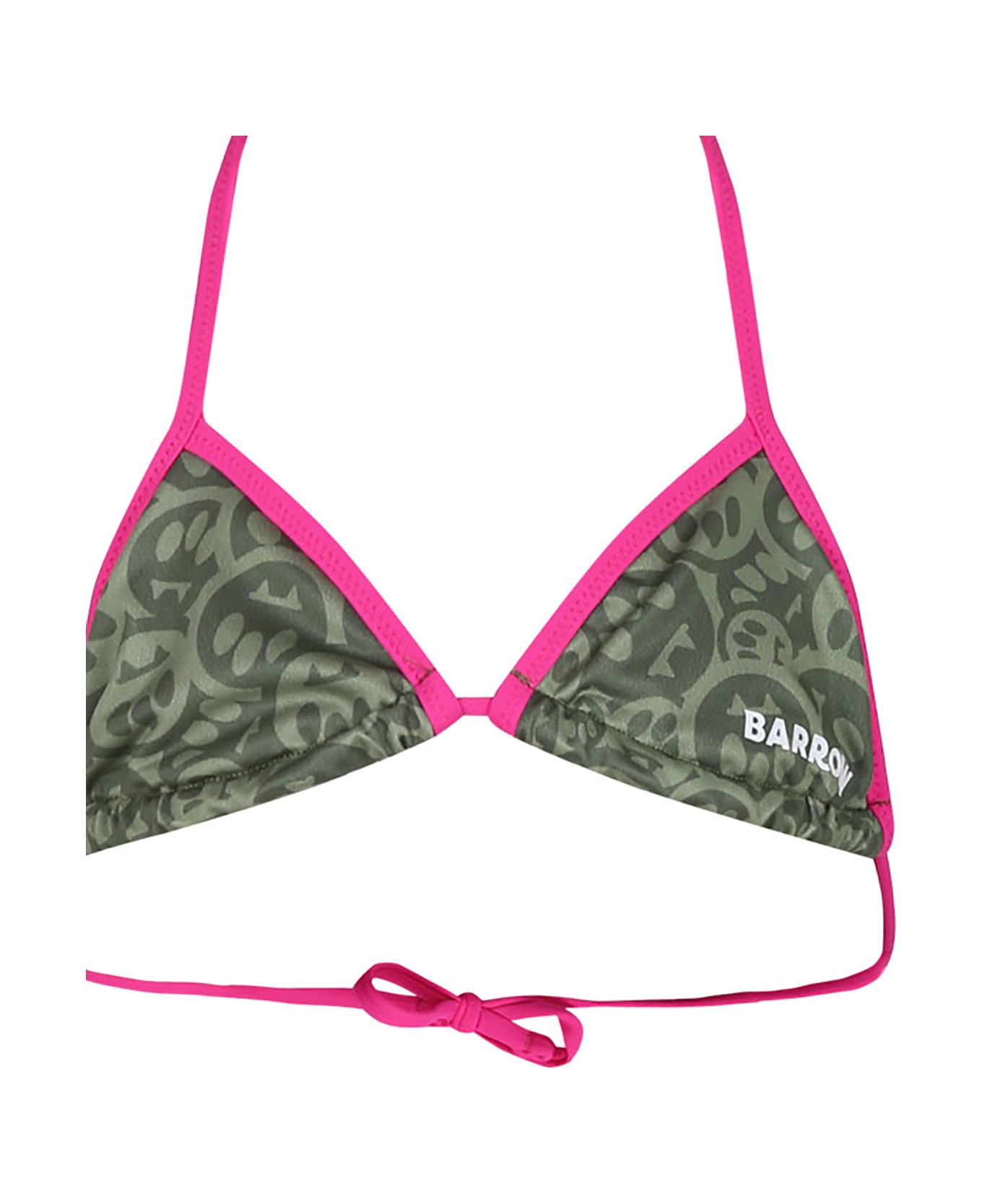 Barrow Green Bikini For Girl With Smiley Print - Green