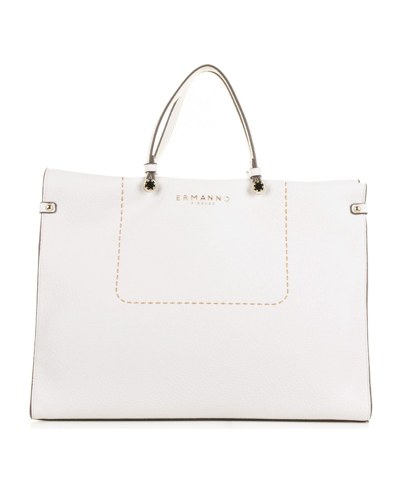 Ermanno Scervino White Petra Shopping Bag In Textured Eco-leather - BIANCO