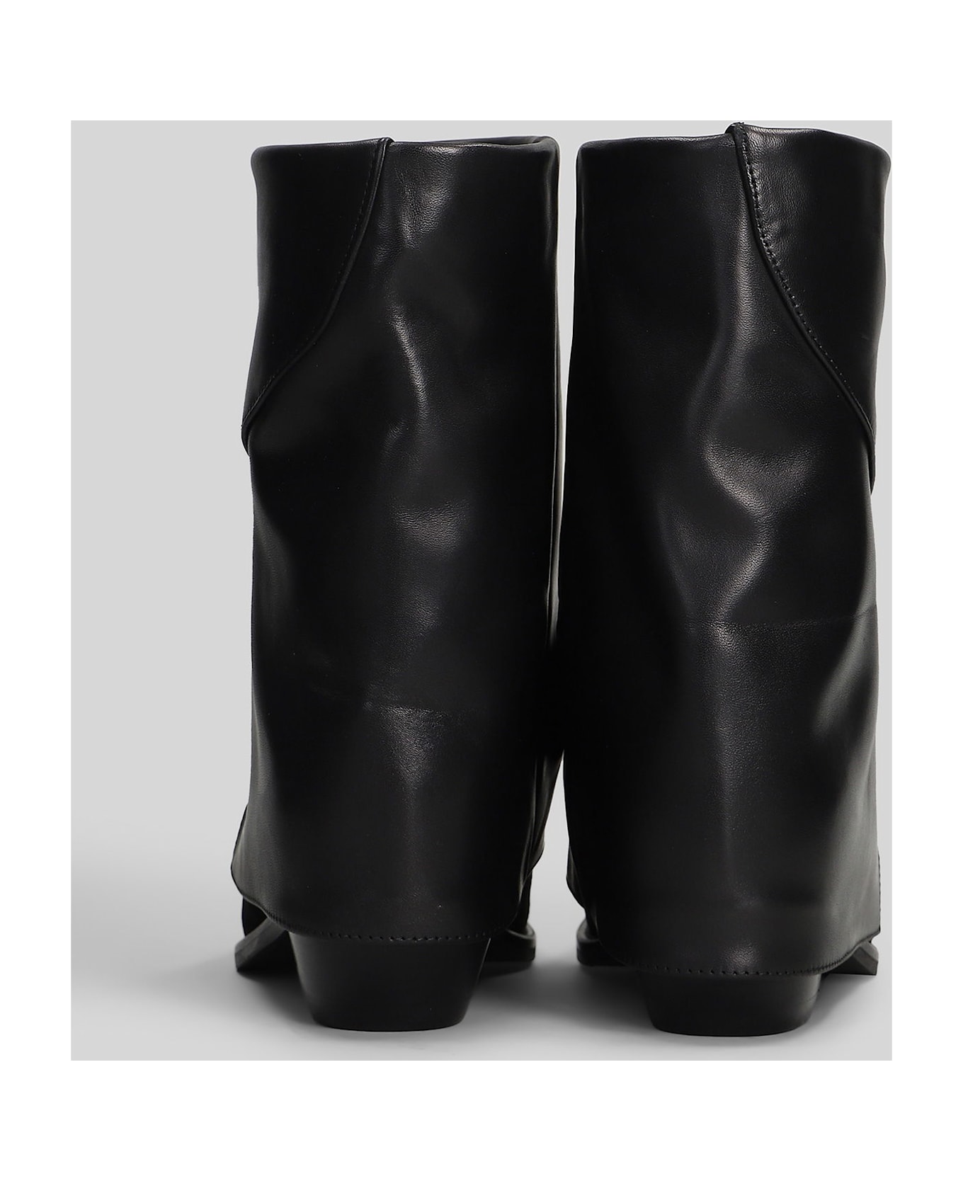 Julie Dee Texan Ankle Boots In Black Suede And Leather - black