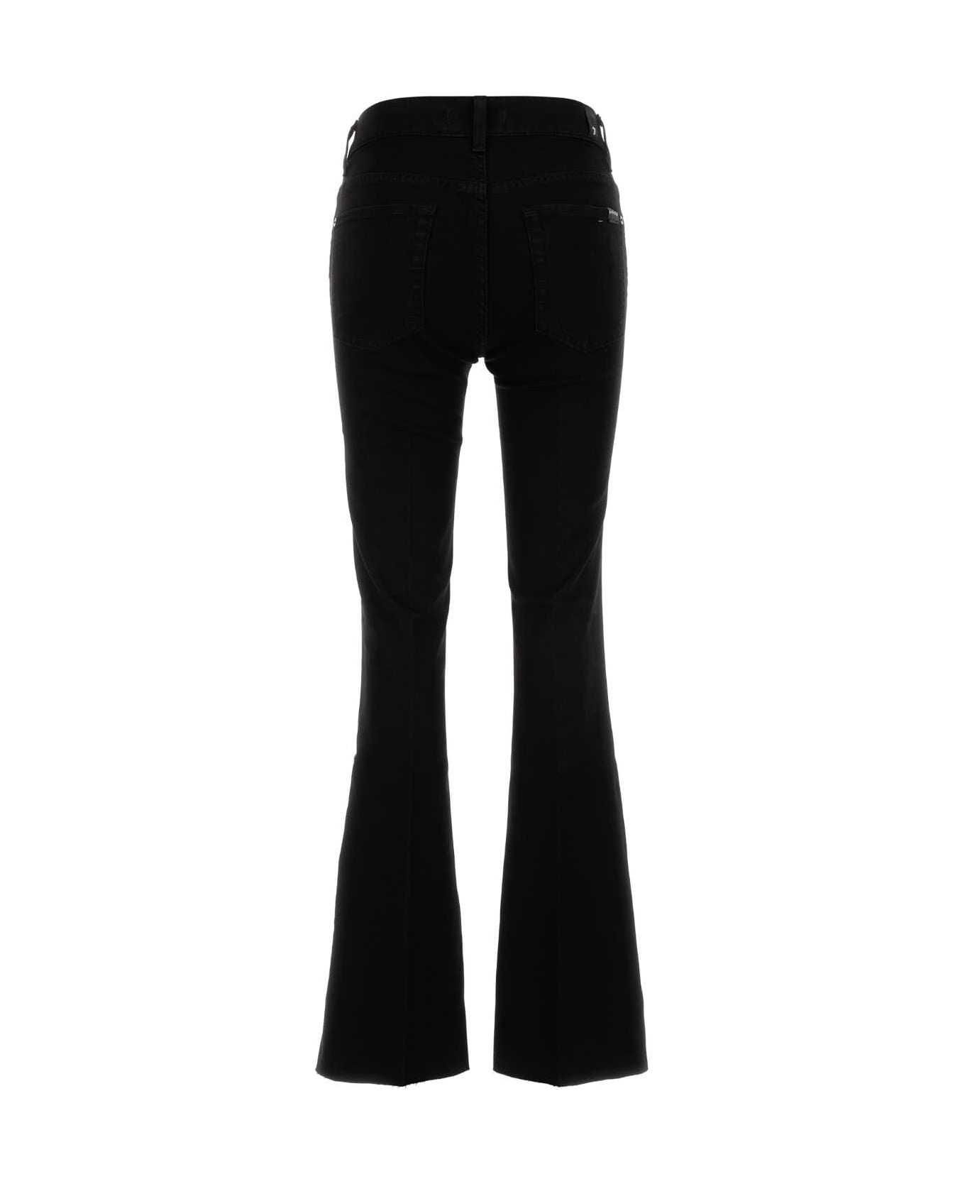 7 For All Mankind Black Stretch Denim Bootcut Tailorless Jeans - BLACK