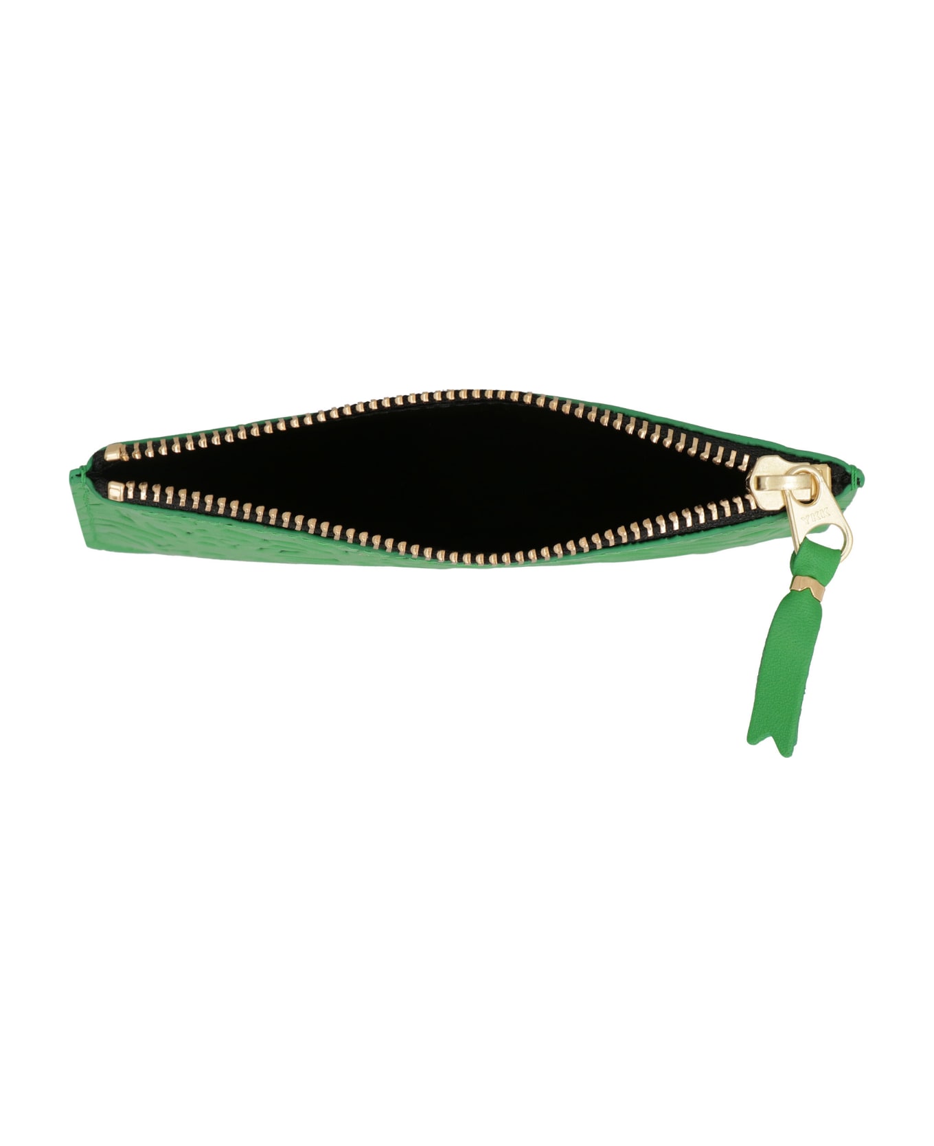 Comme des Garçons Wallet Small Leather Flat Pouch - green