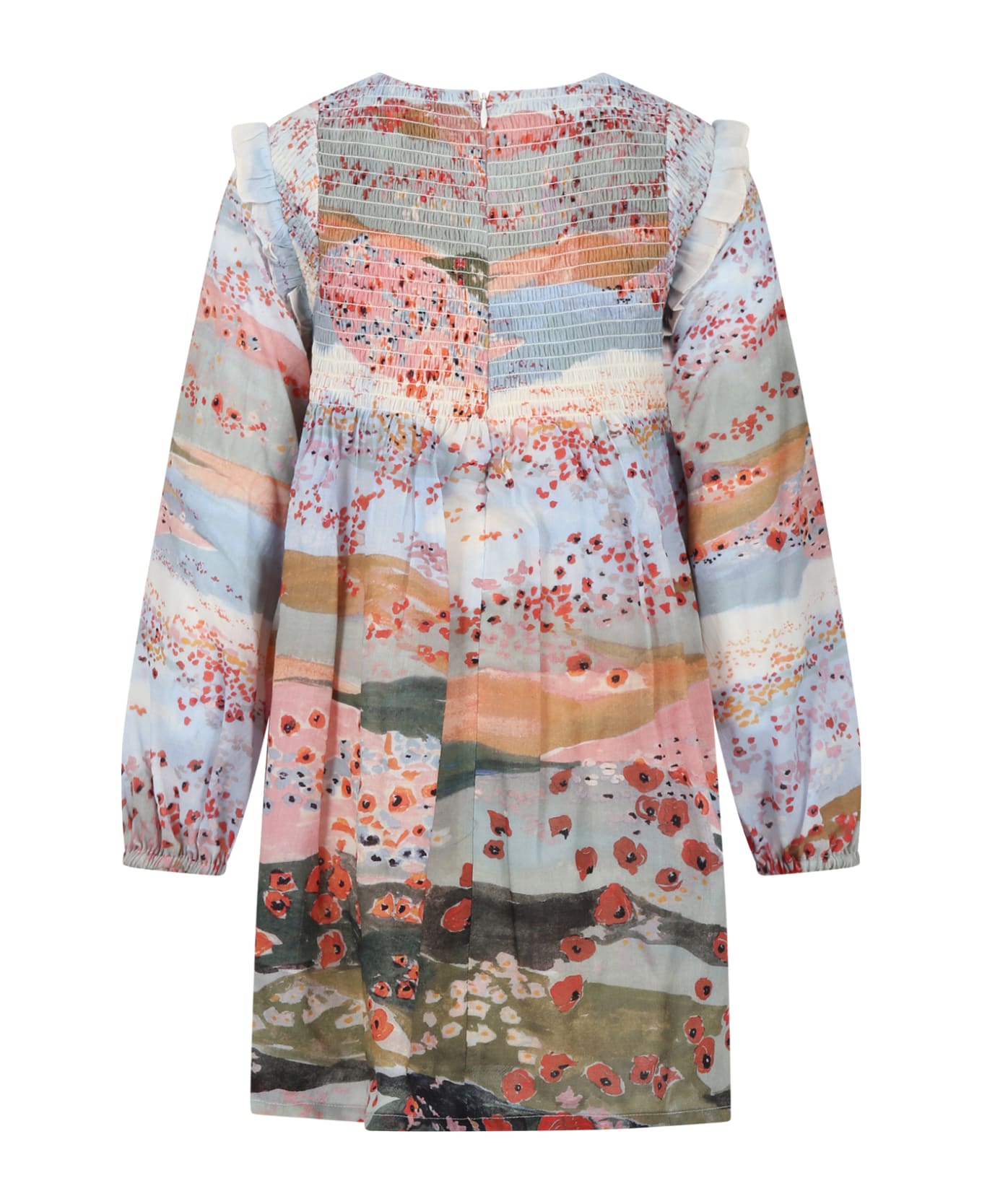 Chloé Multicolor Dress For Girl With Flower Print - Multicolor