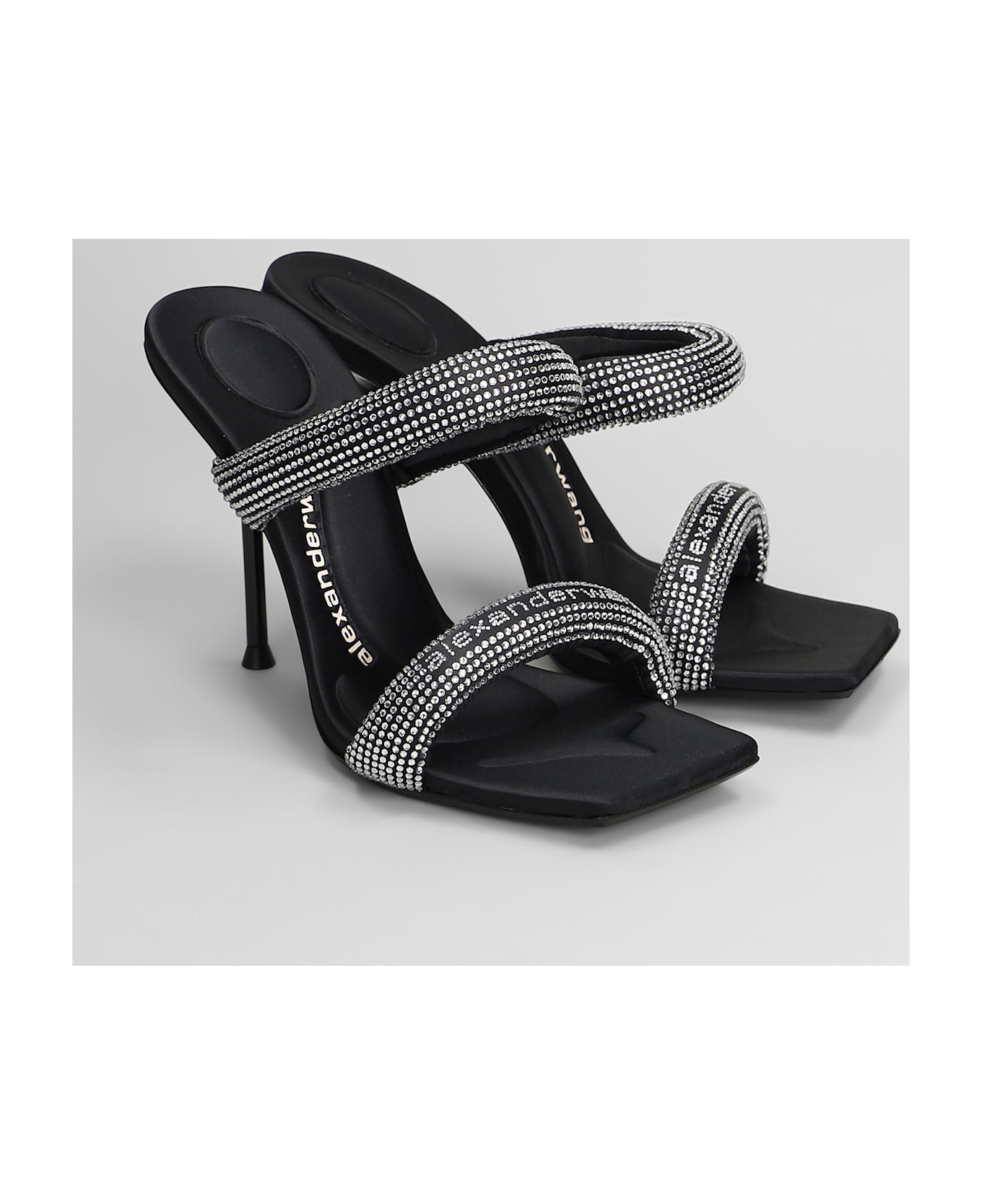Alexander Wang Julie Tubular Sandals In Black Nylon - black
