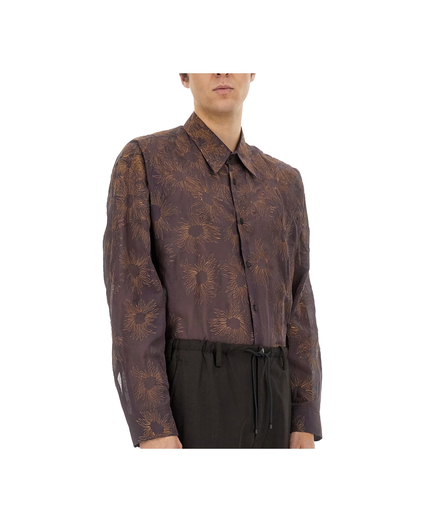Dries Van Noten Printed Shirt - BORDEAUX