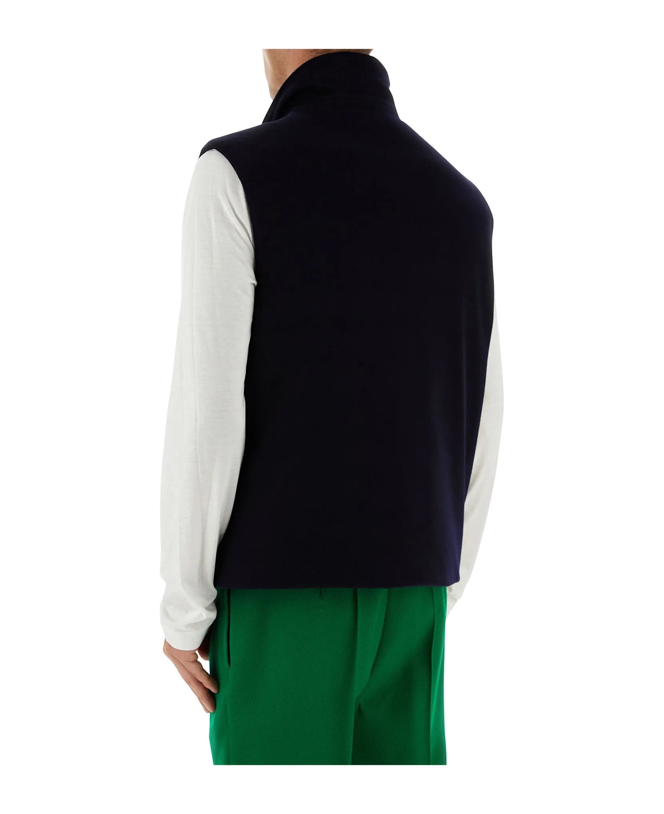 Prada Midnight Blue Cashmere Sleeveless Down Jacket - Blue