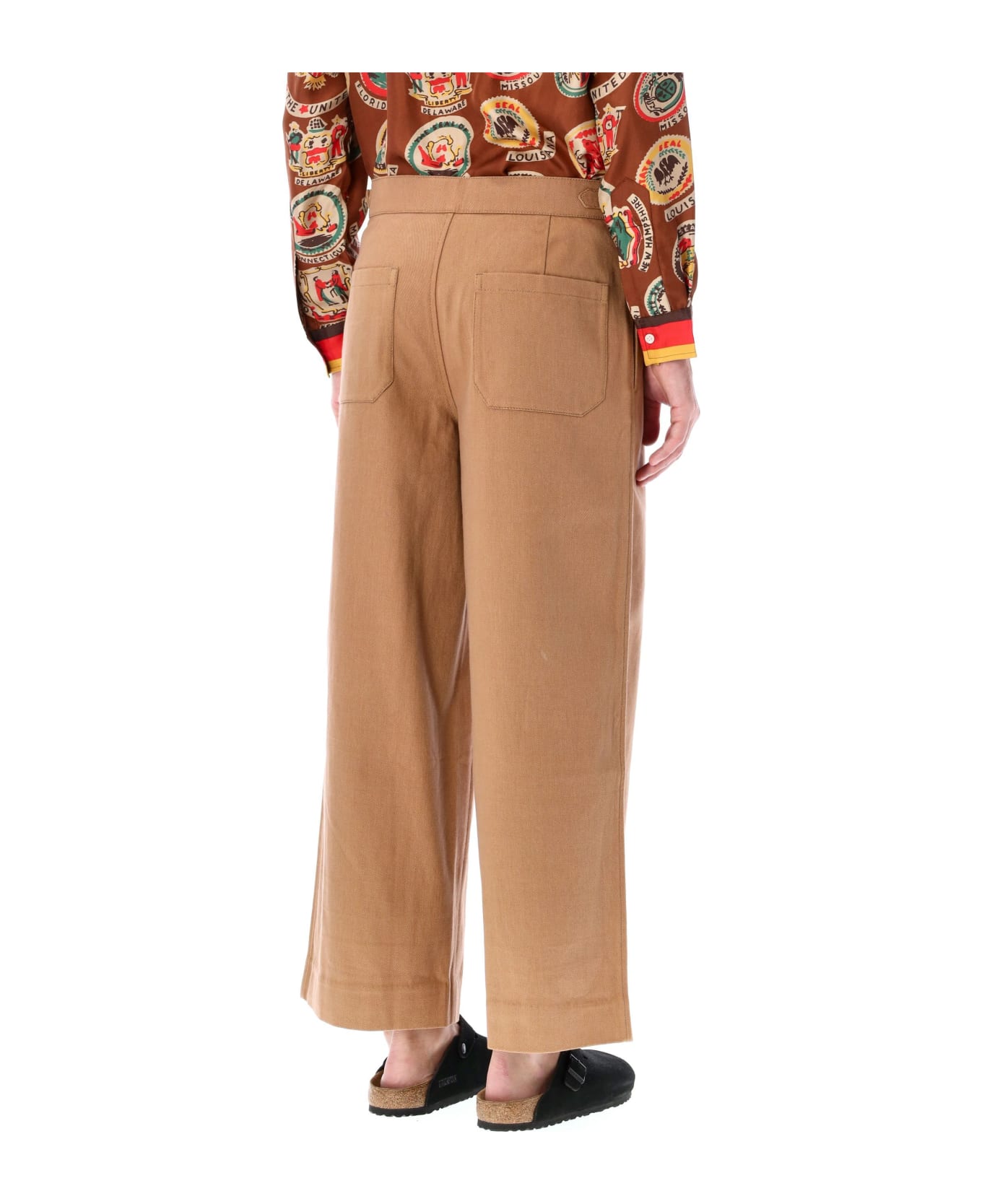 Bode Wide Leg Snap Trousers - TAUPE