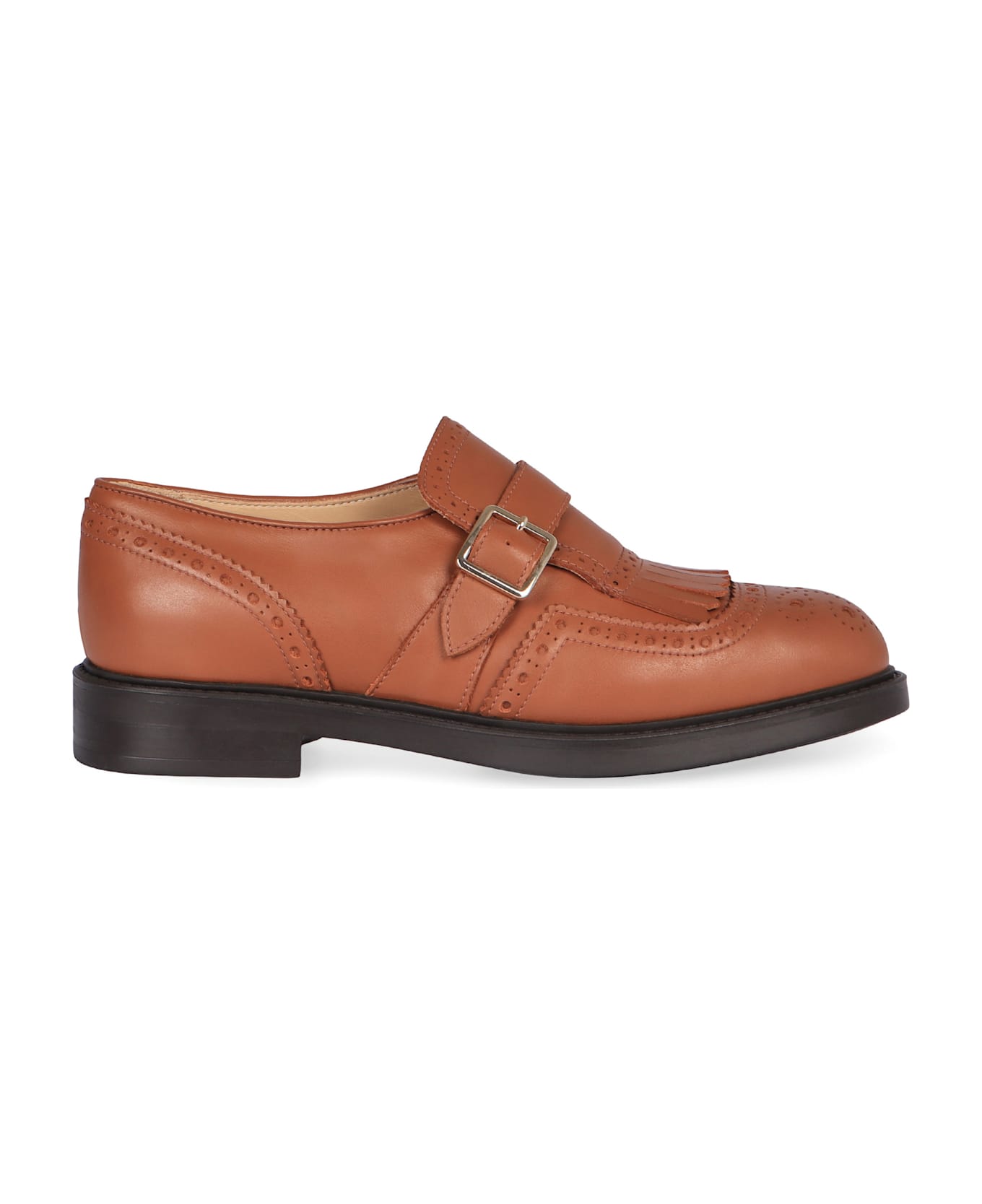 Doucal's Monk-strap In Leather - brown