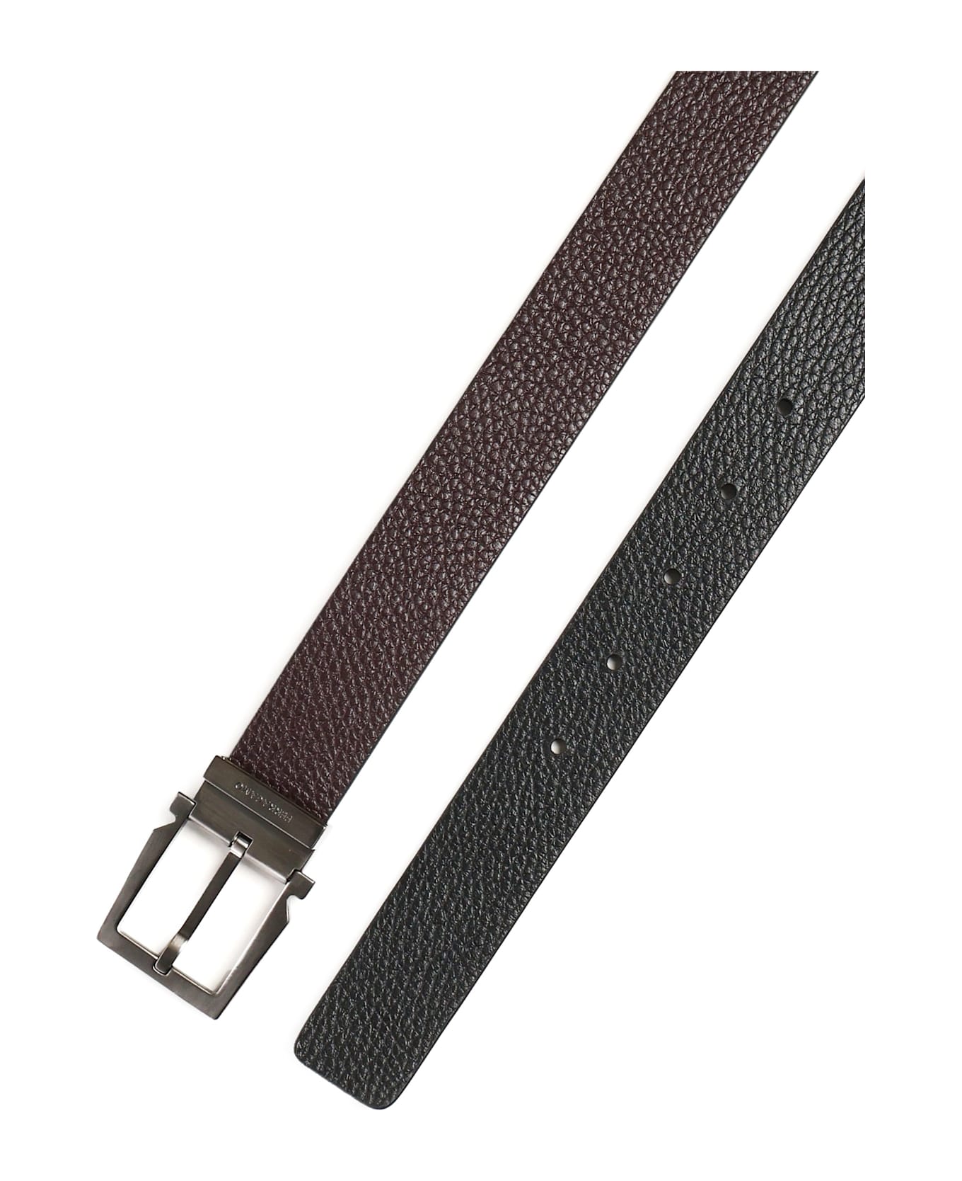 Ferragamo Reversible And Adjustable Belt - Dark Brown, Black