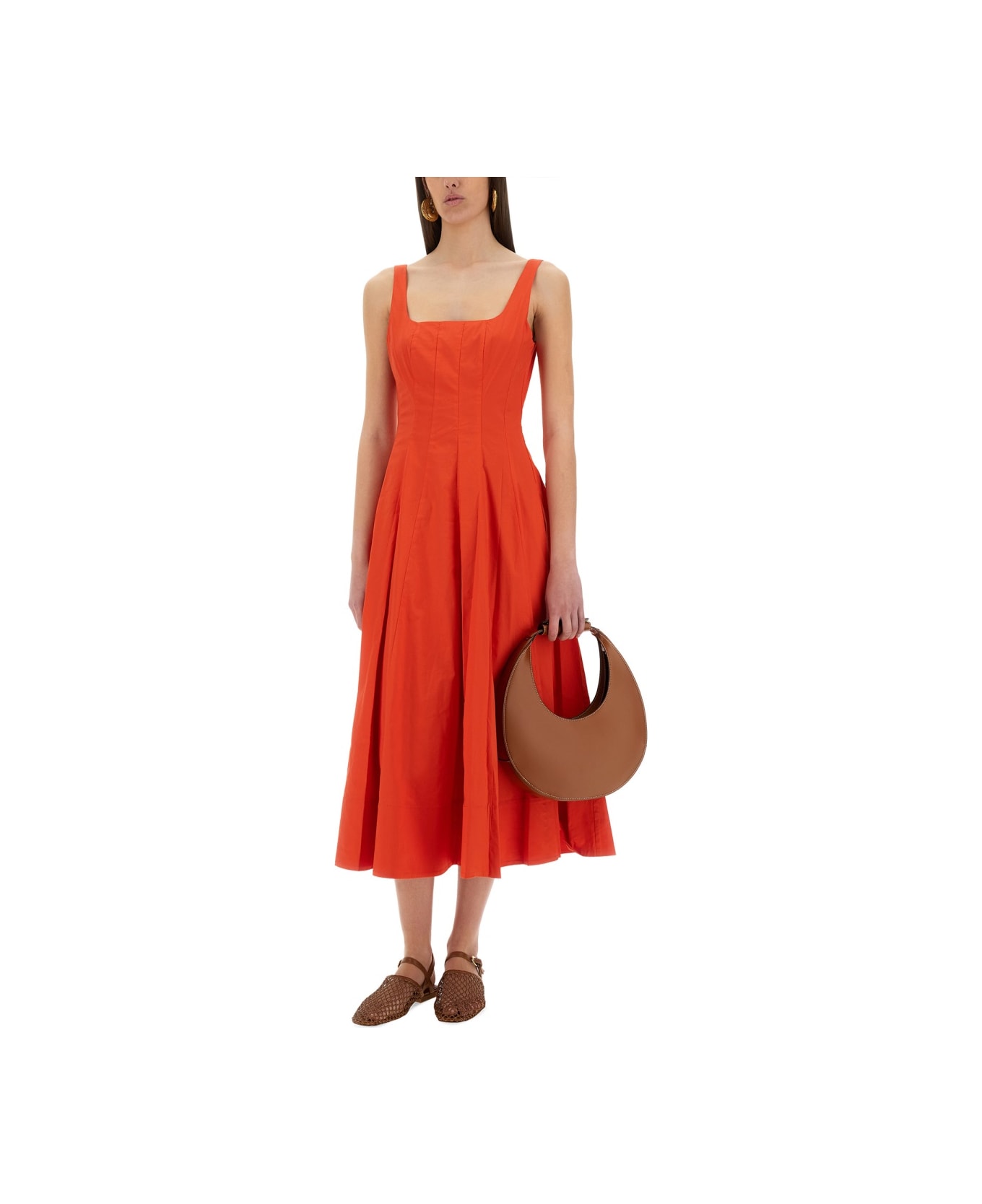 STAUD Midi Dress "wells" - RED