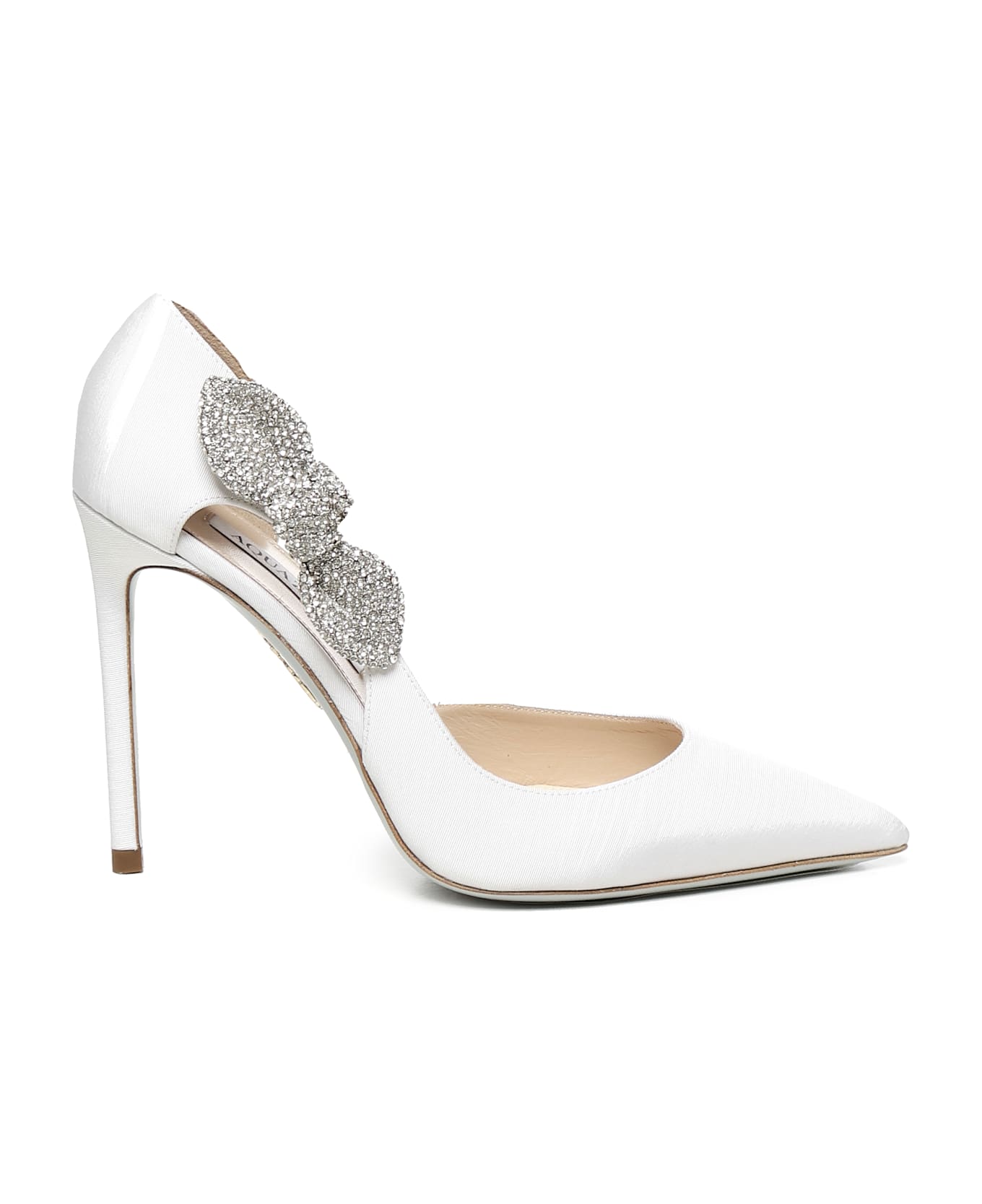 Aquazzura Pumps Very Bow Tie Crystal - White