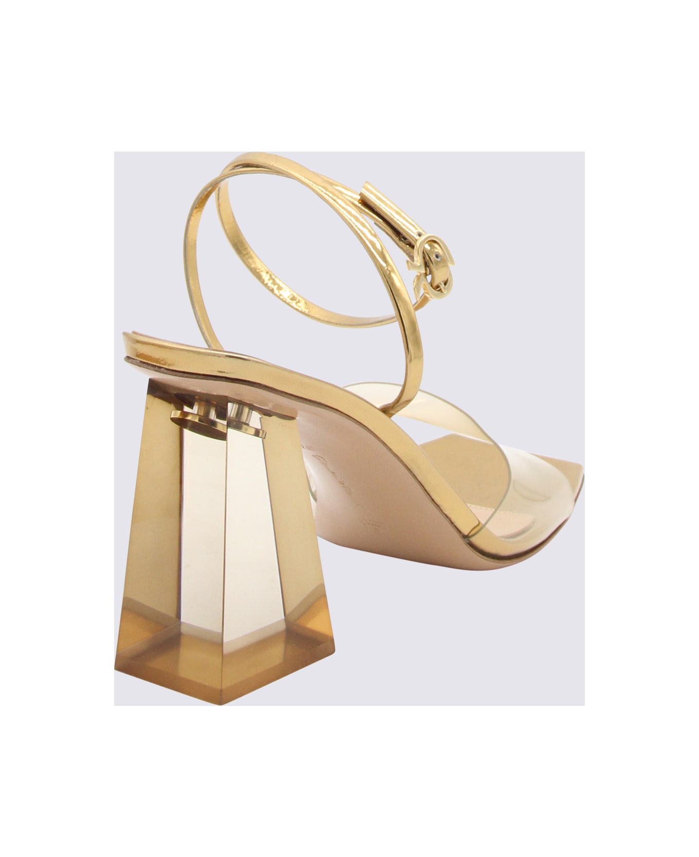 Gianvito Rossi Mekong Leather And Pvc Cosmic Sandals - Golden