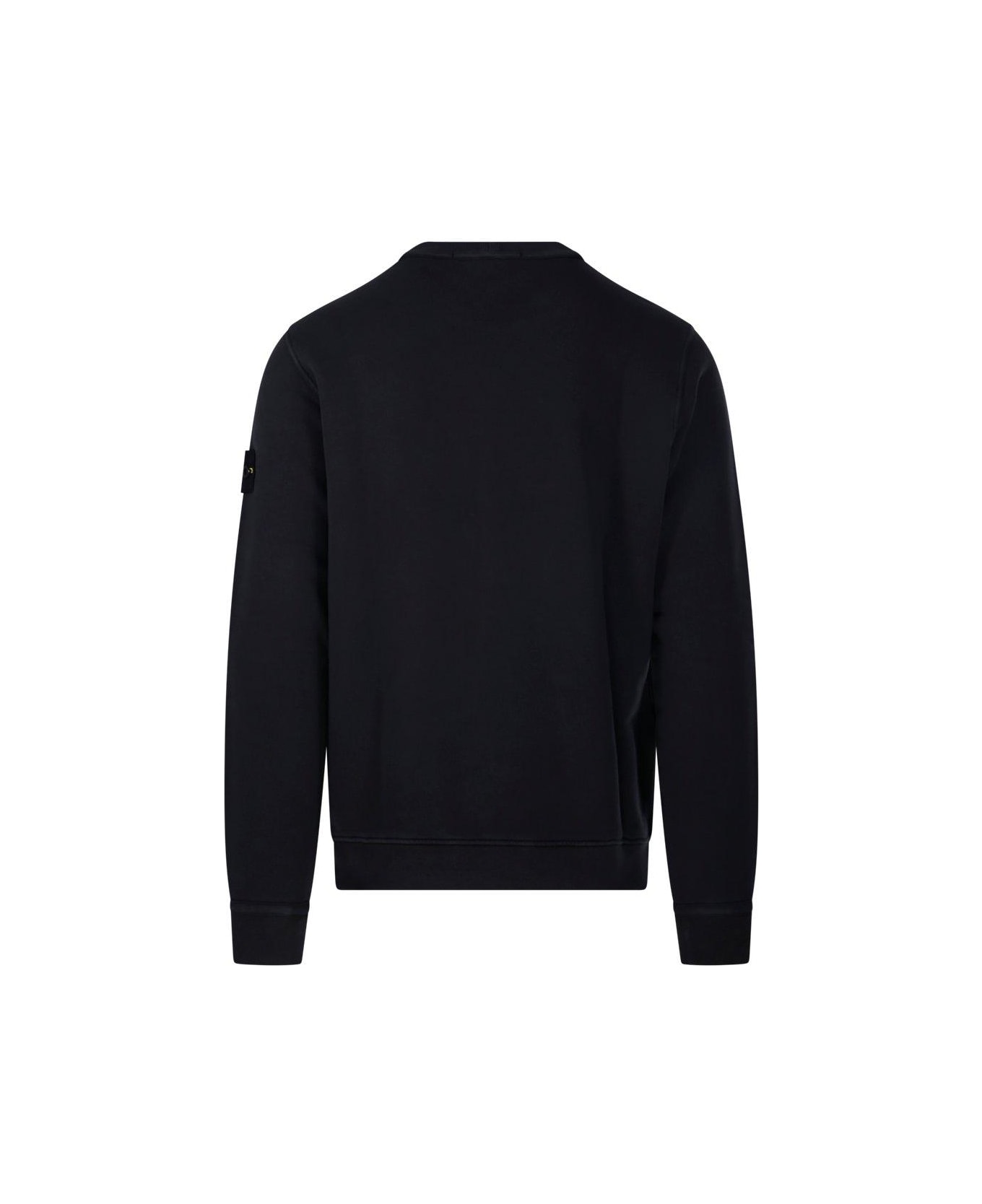 Stone Island Logo Patch Crewneck Sweatshirt - Black