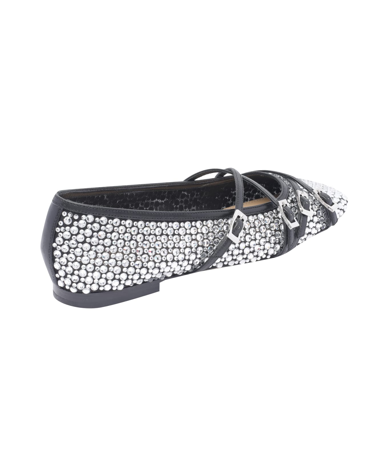 Mach 
Mach Crystal Net Flats - Black