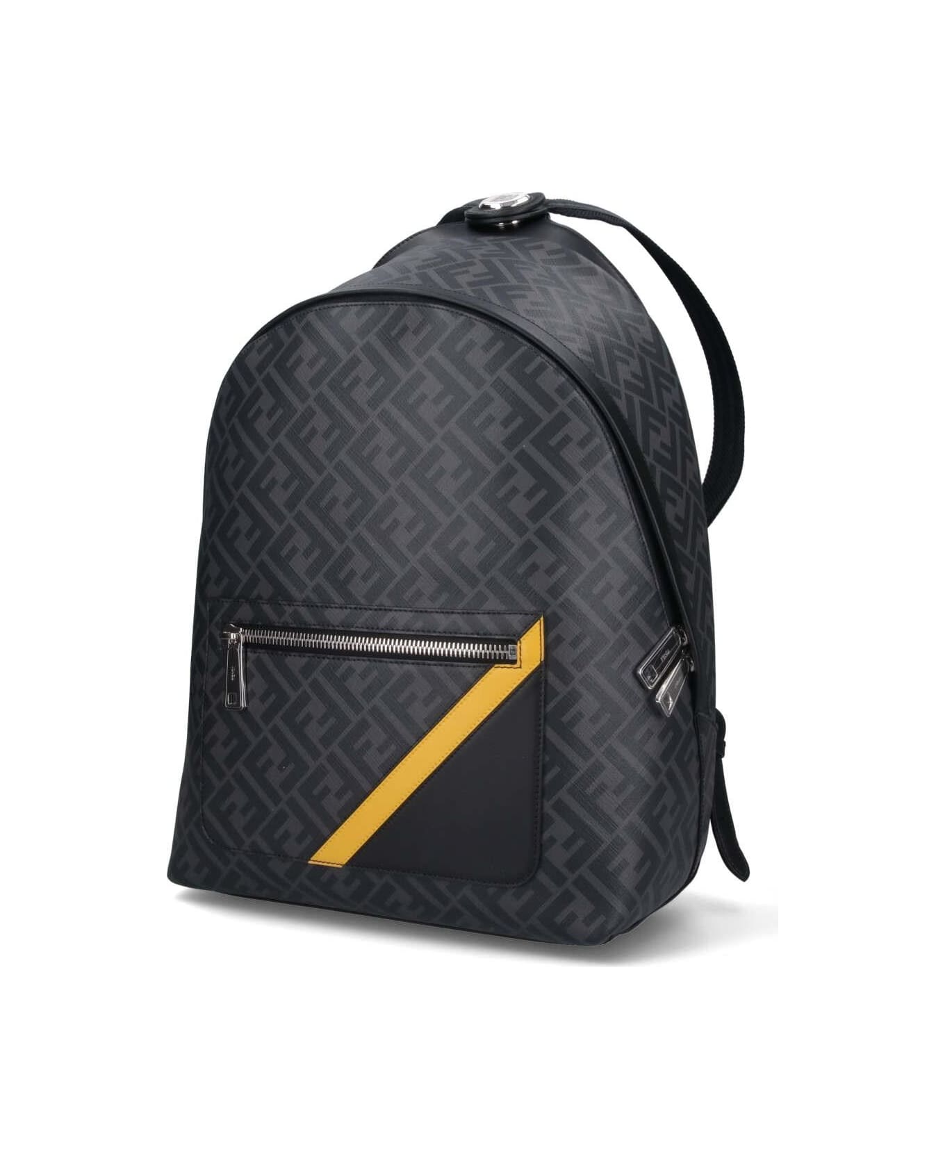 Fendi Medium Backpack With Nail Diagonal - Black