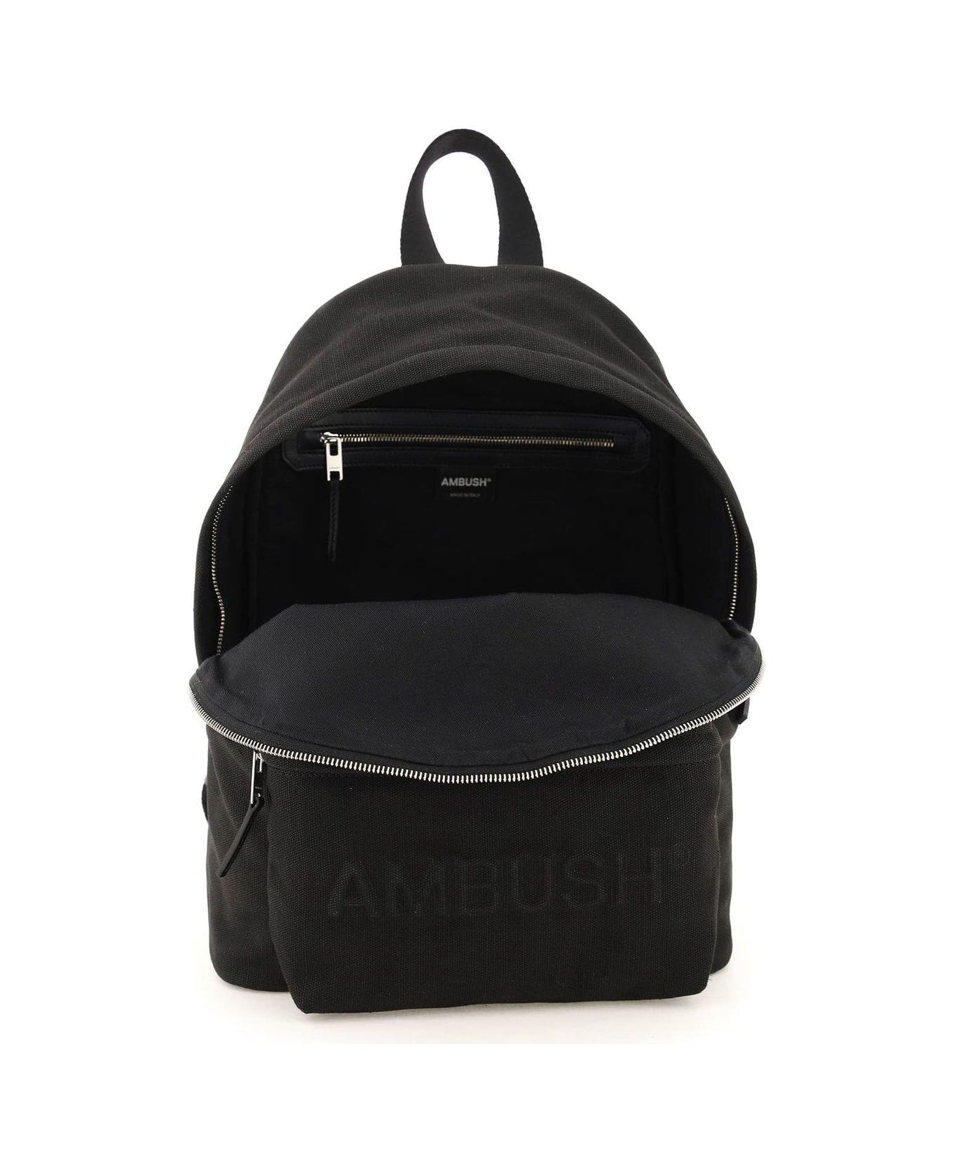 AMBUSH Logo Embossed Backpack - Nero/argento