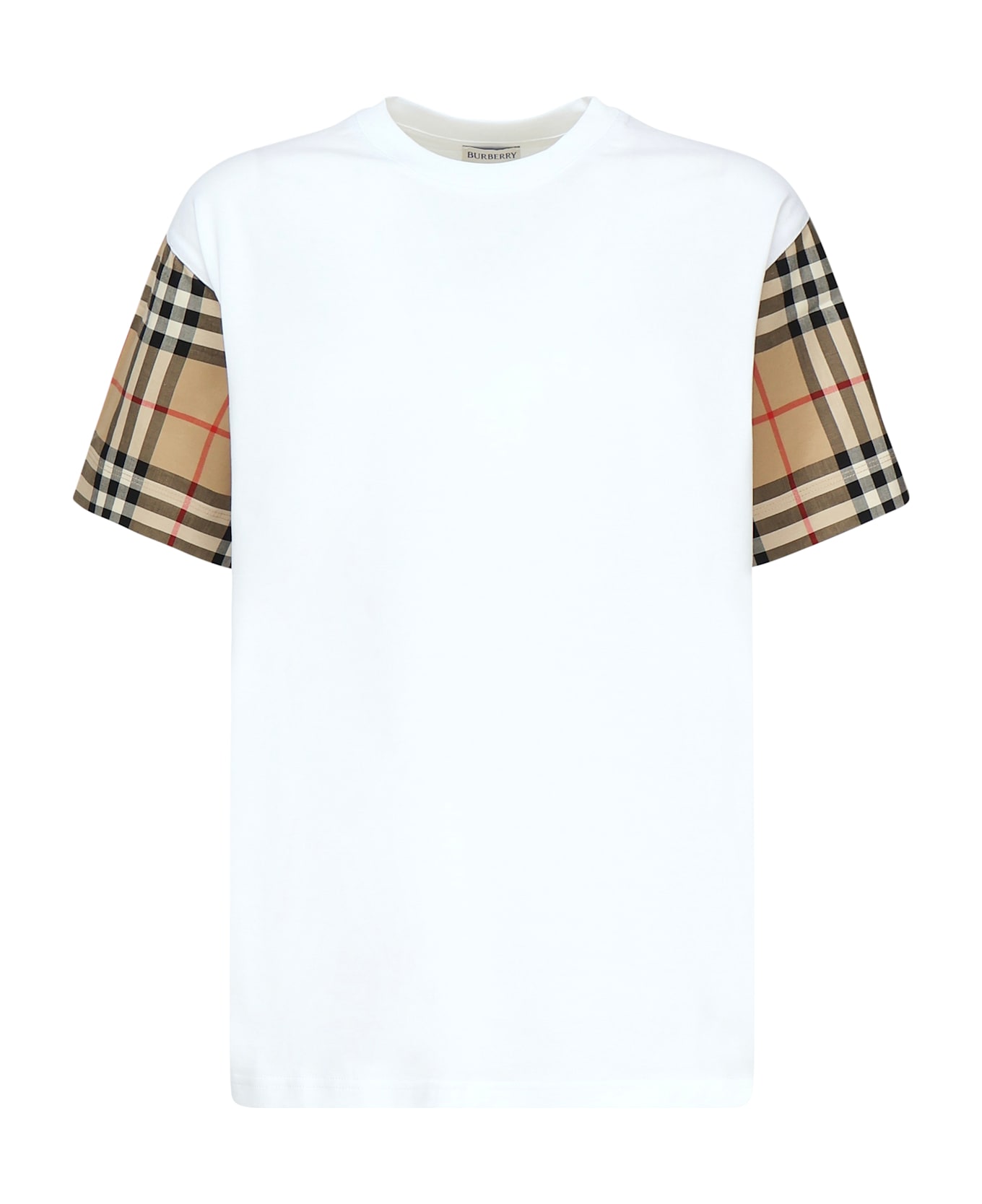 Burberry 
check
 T-shirt - White