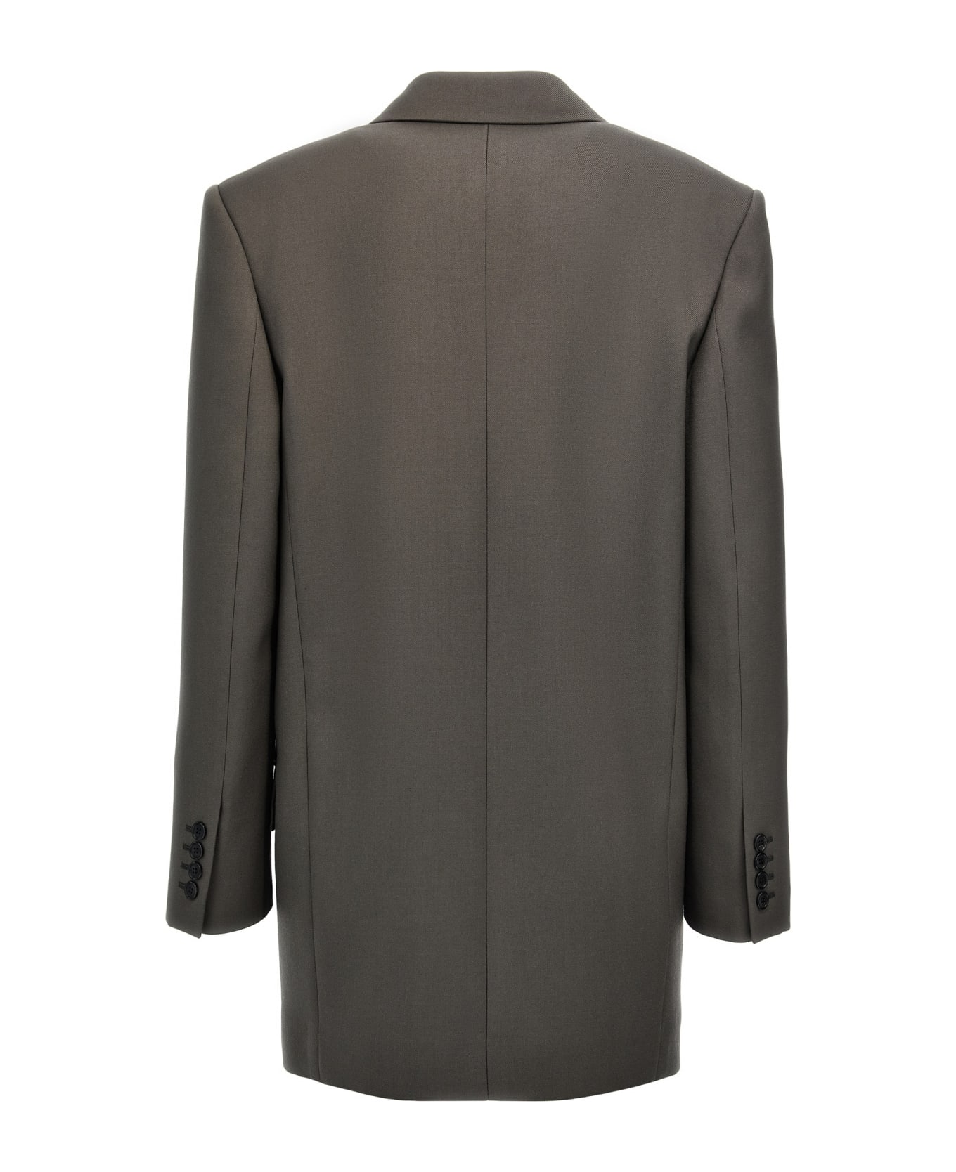 Saint Laurent Gabardine Double-breasted Blazer - Gray