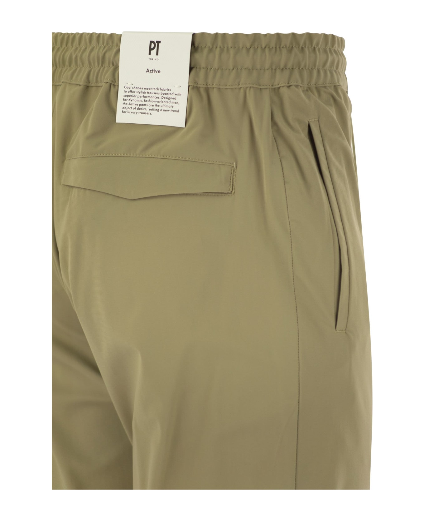 PT01 'omega' Trousers In Technical Fabric - Rope