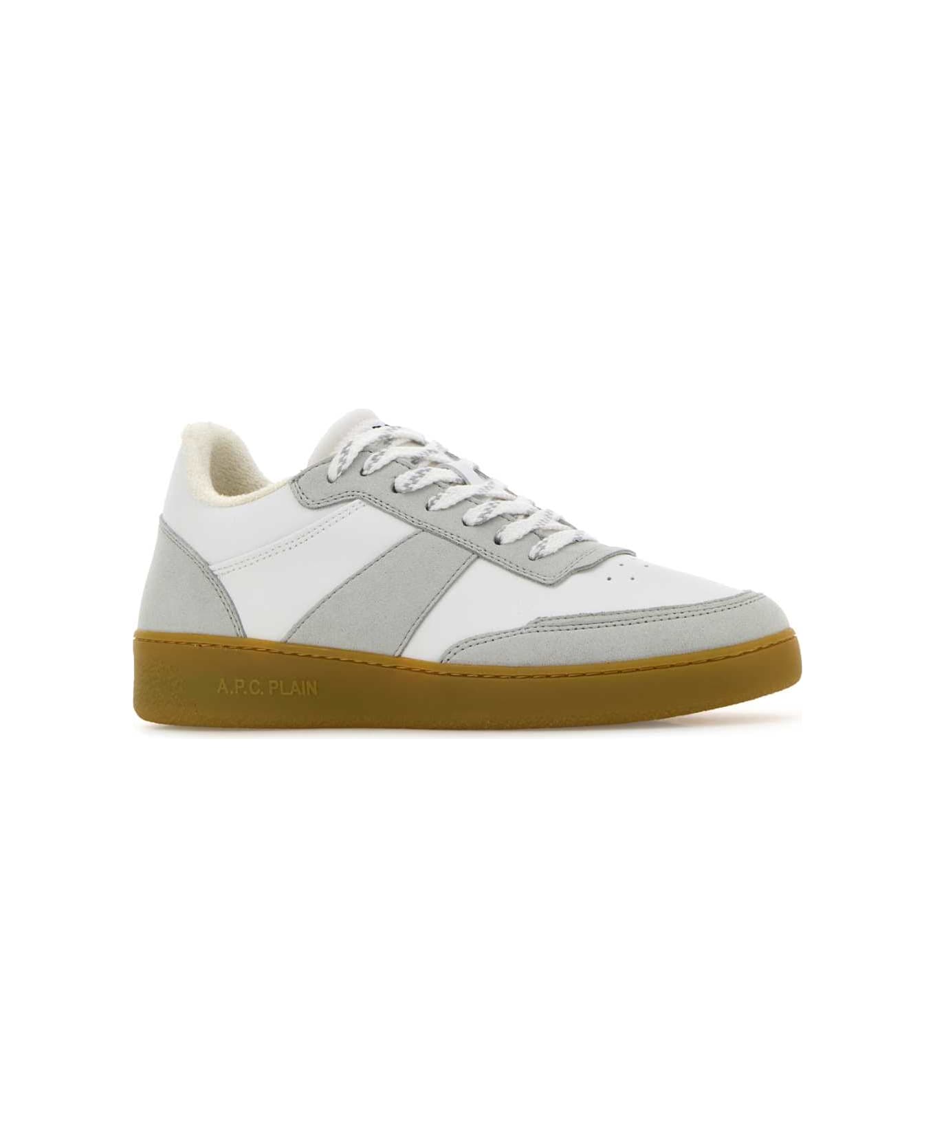 A.P.C. Two-tone Synthetic Leather Plain Sneakers - CAFCARAMEL
