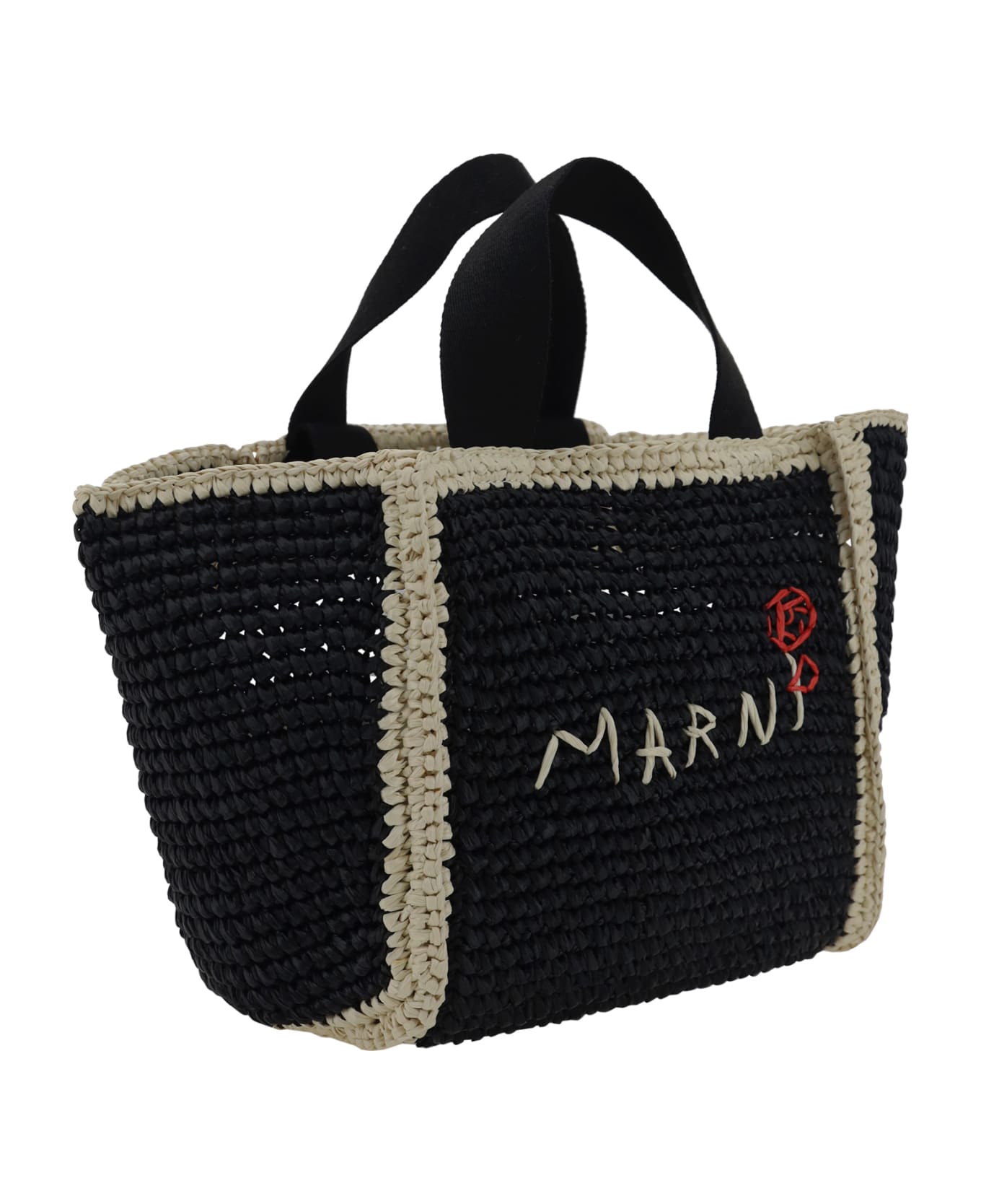 Marni Sillo Handbag - Black/ivory/black バッグ
