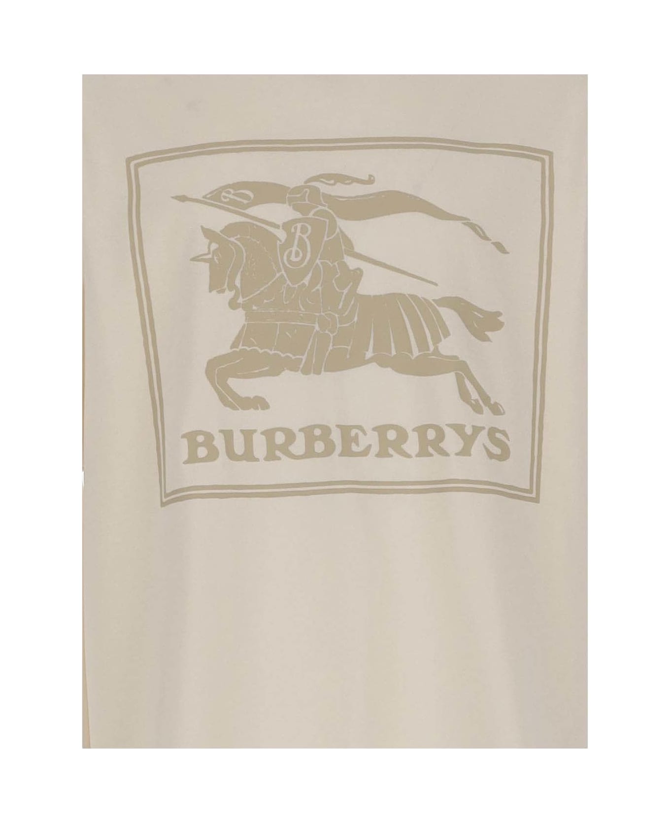 Burberry Cotton T-shirt With Logo - PALE CREAM