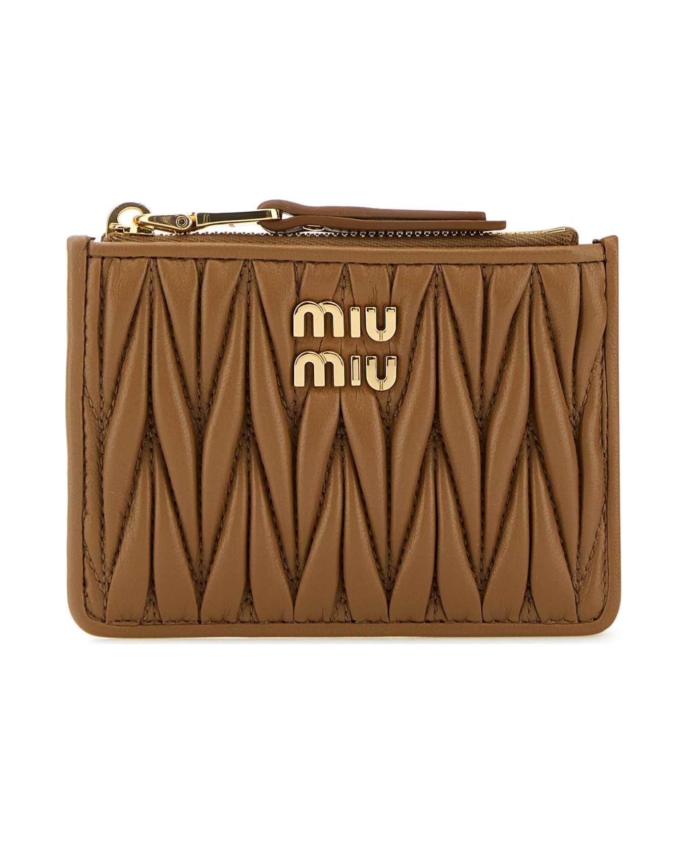 Miu Miu Caramel Nappa Leather Card Holder - CARAMEL