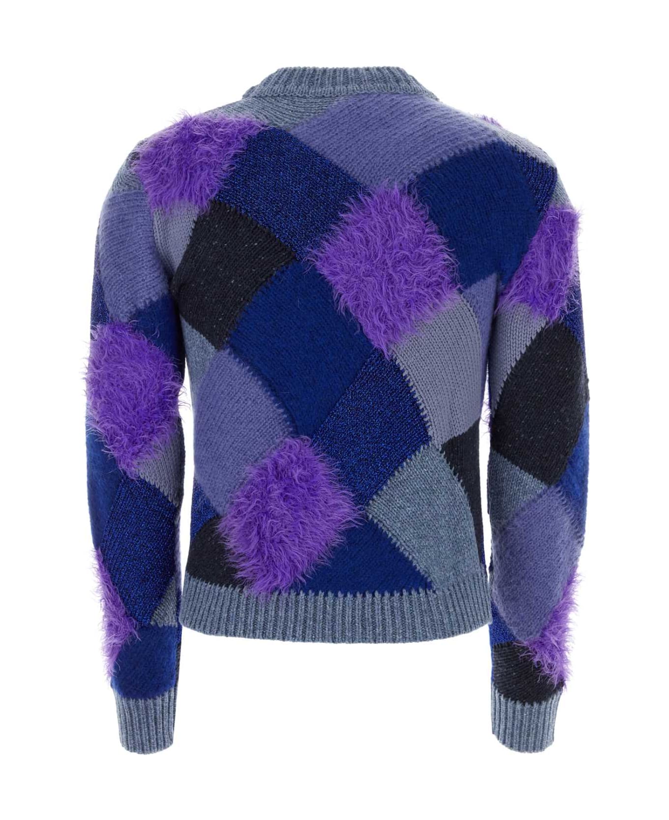 Marni Embroidered Wool Sweater - OCEAN