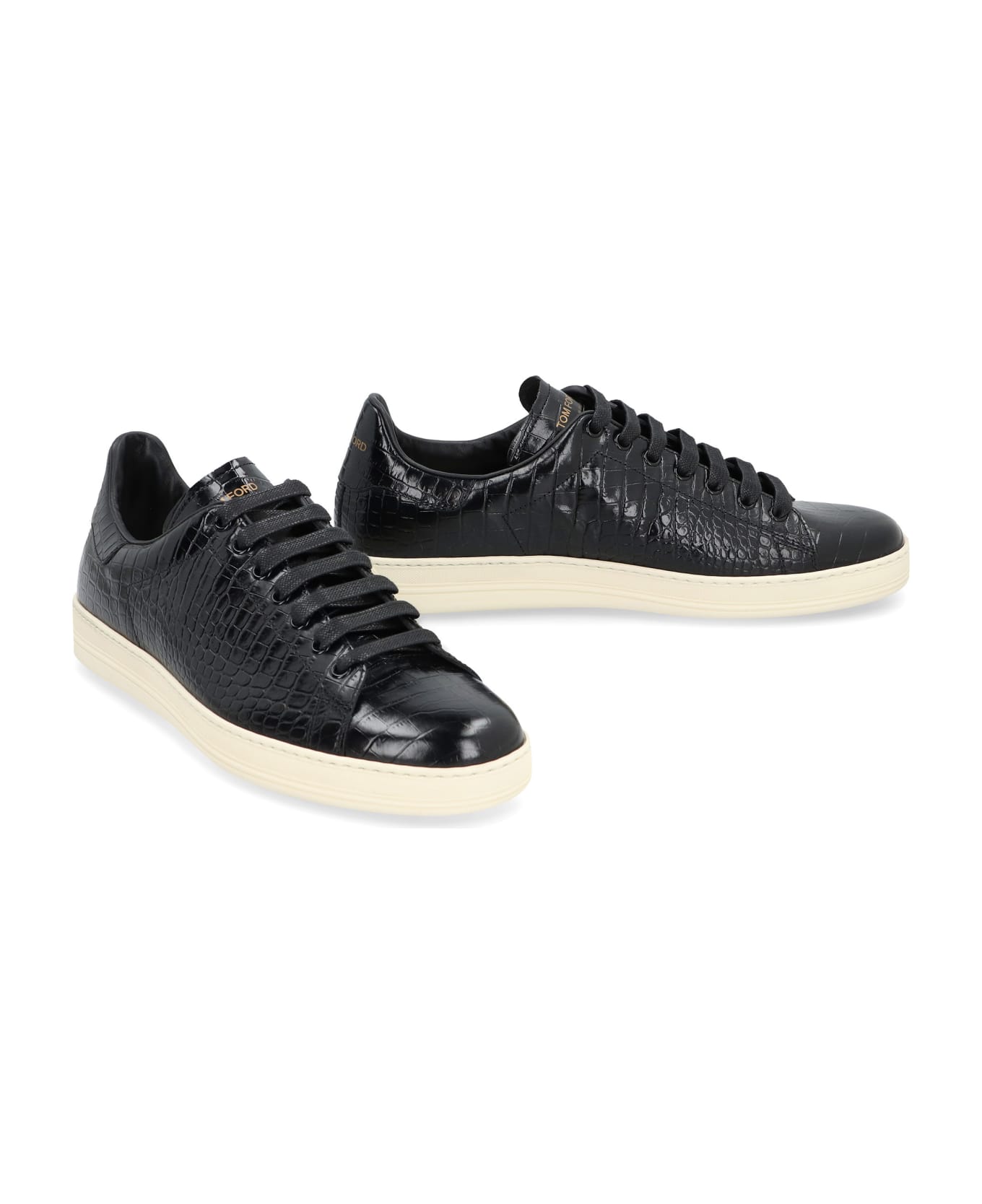 Tom Ford Warwick Leather Low-top Sneakers - black