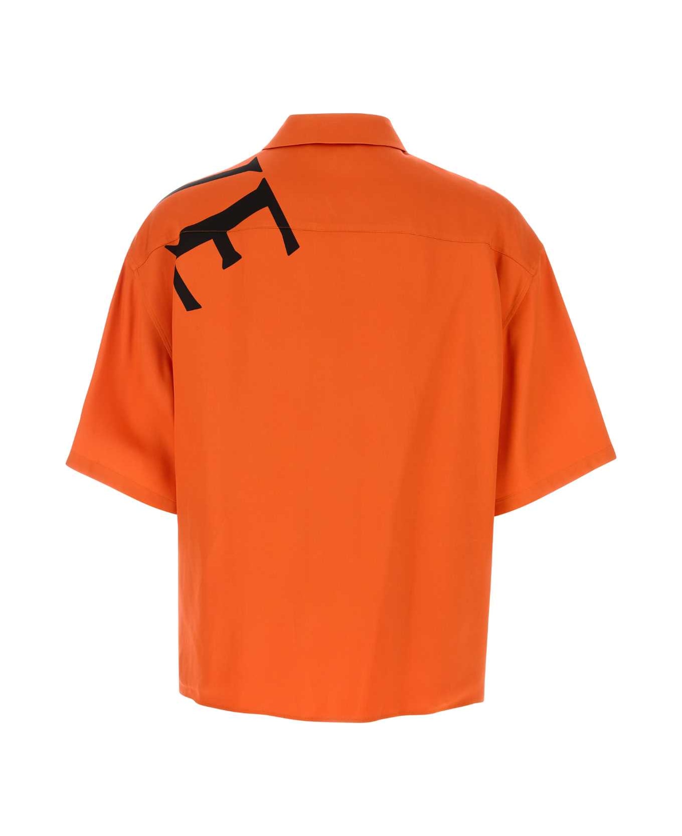 Loewe Orange Silk Shirt - ORANGEBLACK