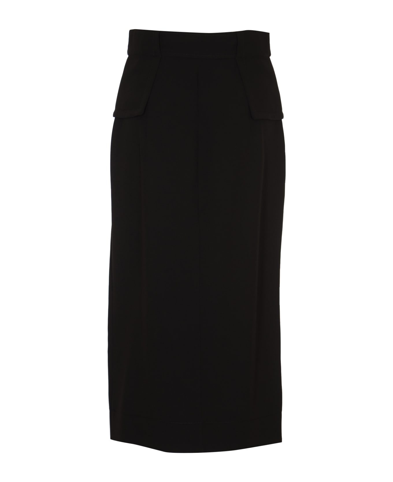 Alberta Ferretti Buttoned Long Skirt - Black