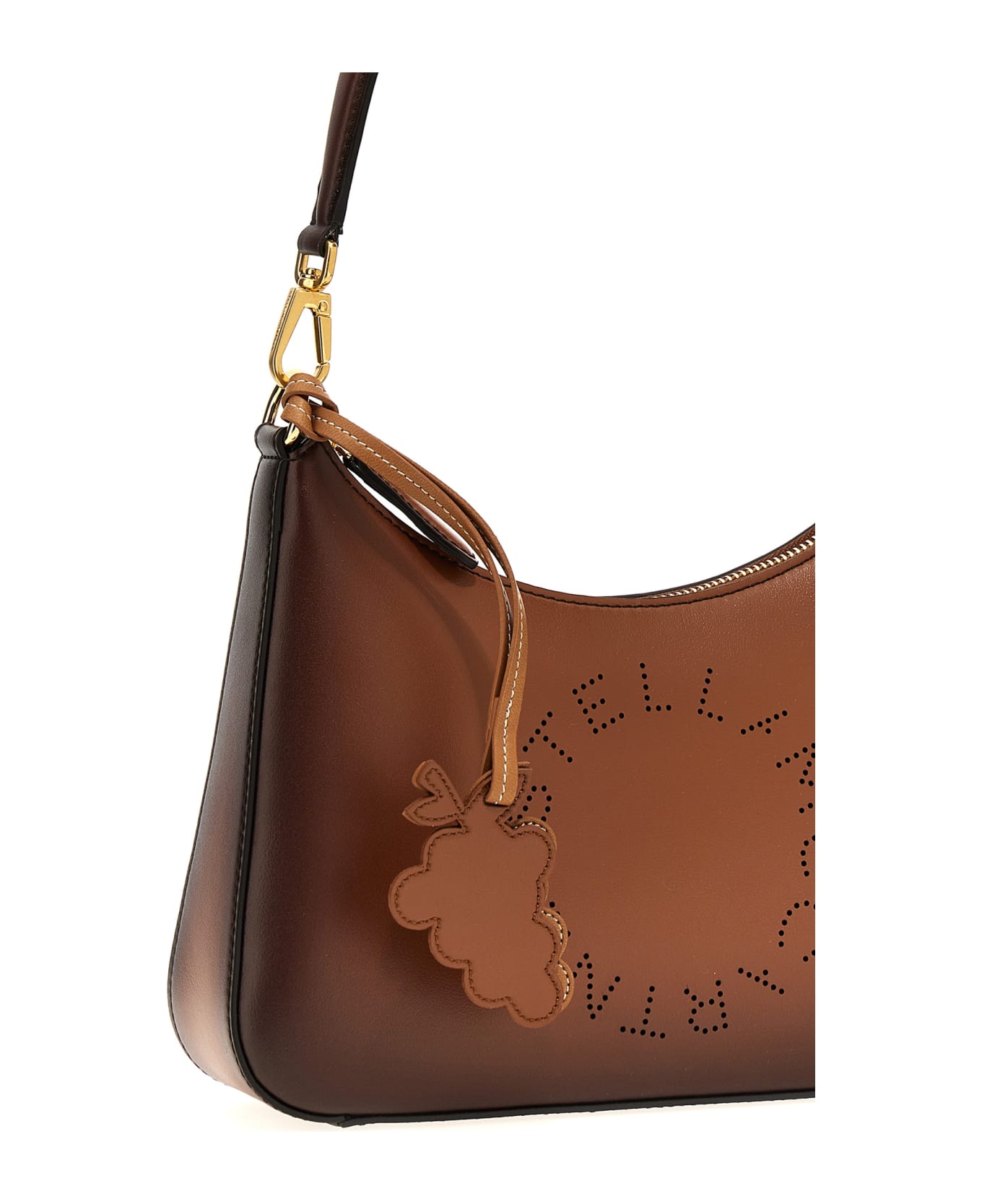 Stella McCartney Openwork Logo Shoulder Bag - Brown