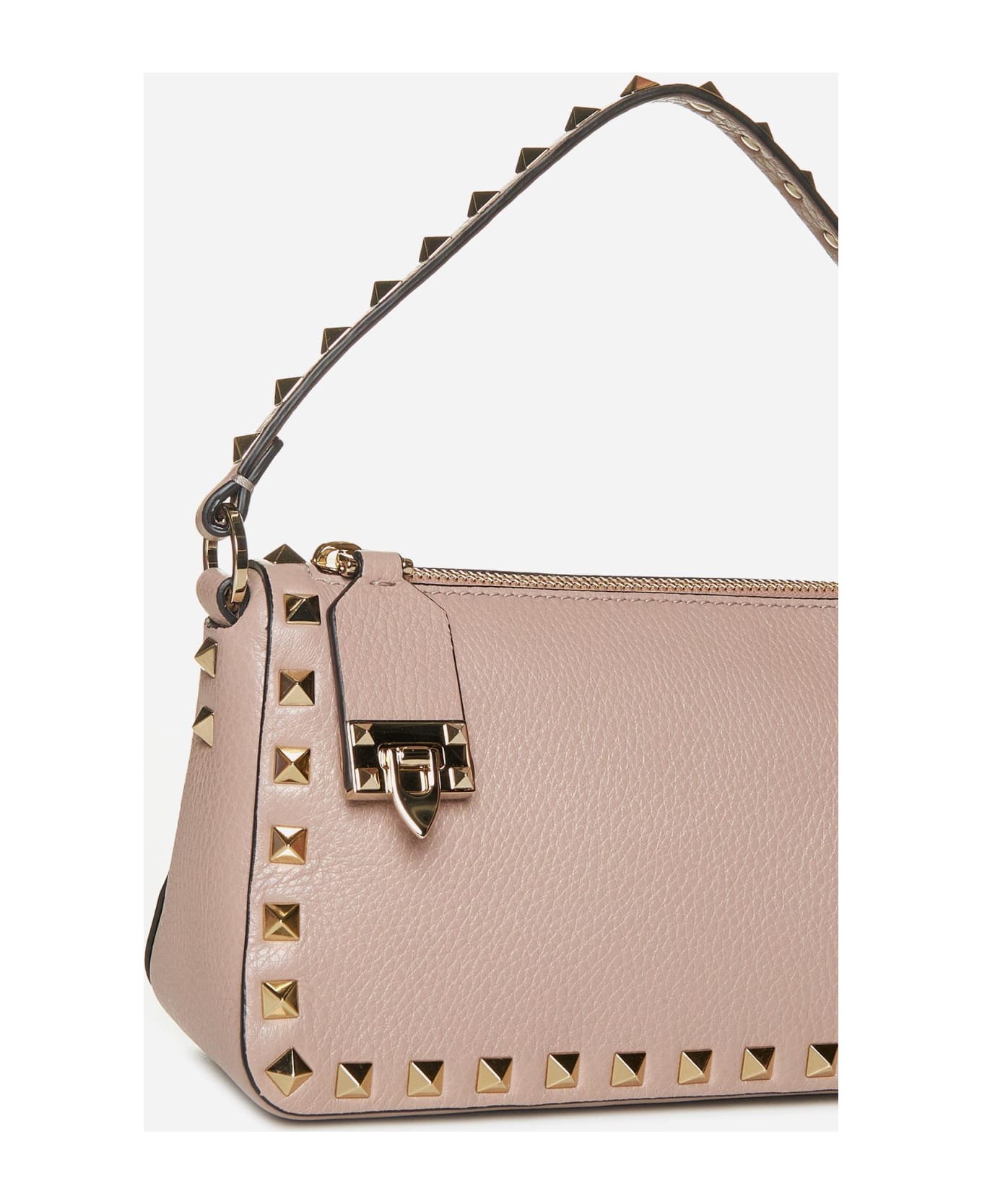 Valentino Garavani Rockstud Leather Small Bag - Poudre