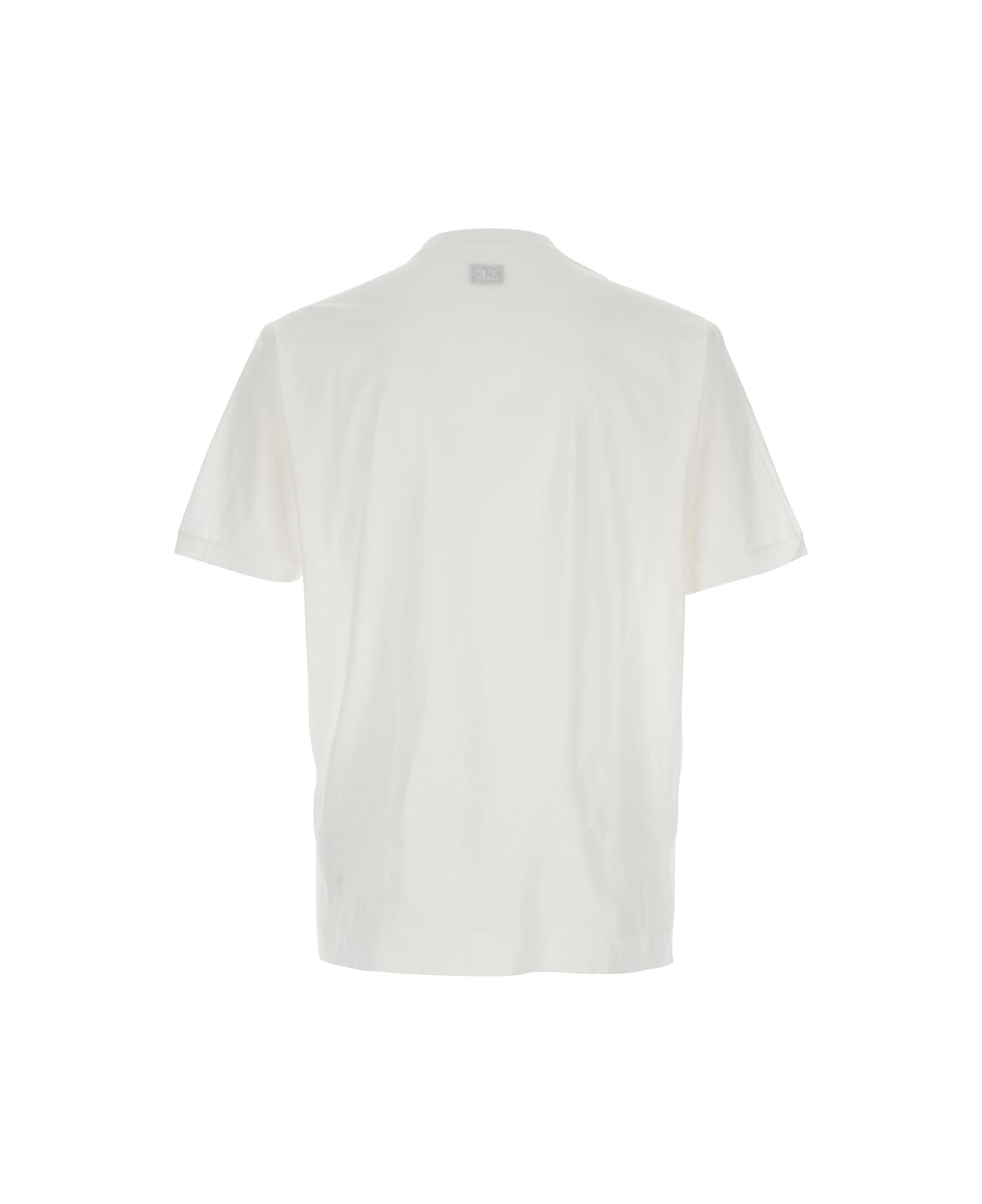 C.P. Company White Crewneck T-shirt With Logo Detail On The Front In Cotton Woman - White