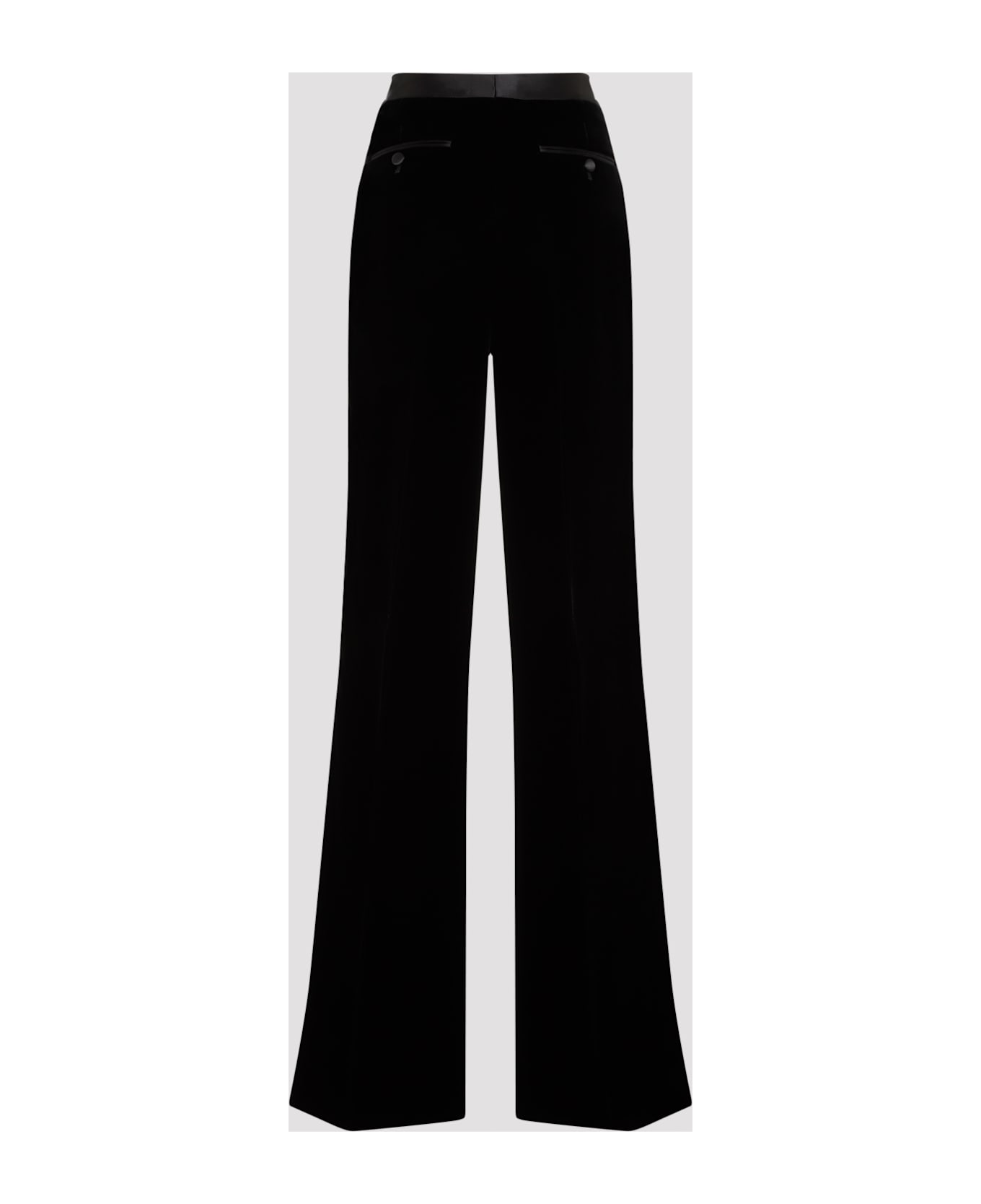 Tom Ford Viscose Velvet Boot Cut Pants - Black
