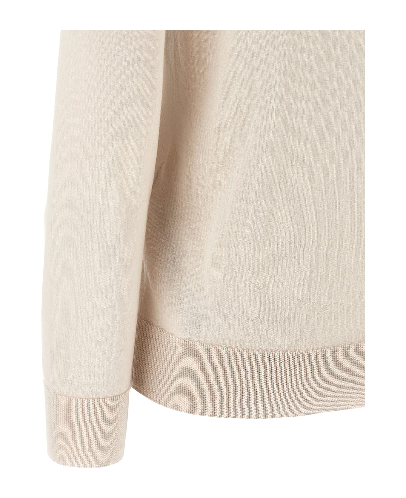 Brioni Cashmere And Silk Polo Shirt - Beige