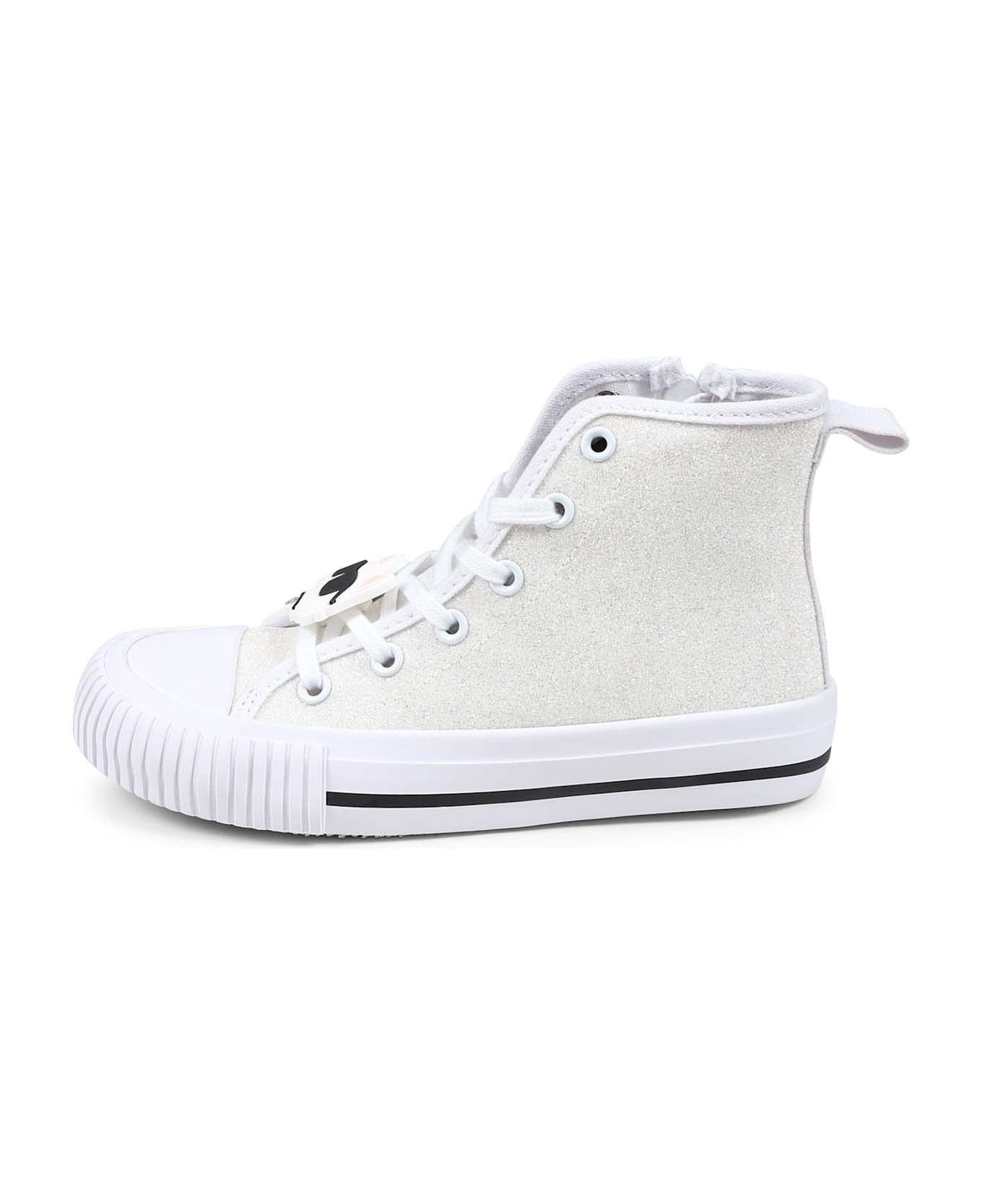 Karl Lagerfeld Kids White Sneakers For Girl With Choupette And Karl Lagerfeld - White