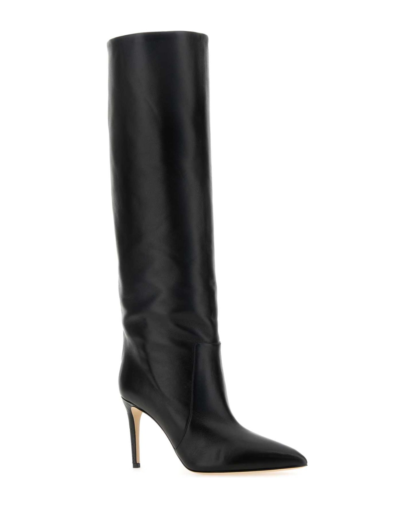 Paris Texas Black Leather Boots - BLACK