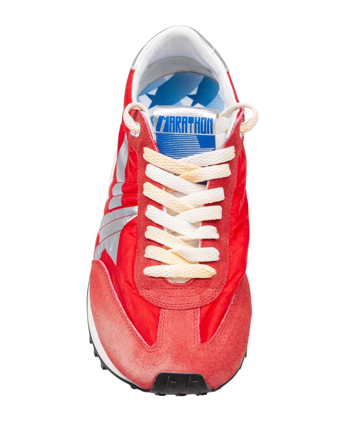 Golden Goose Red Nylon And Suede Running Sneakers - Red