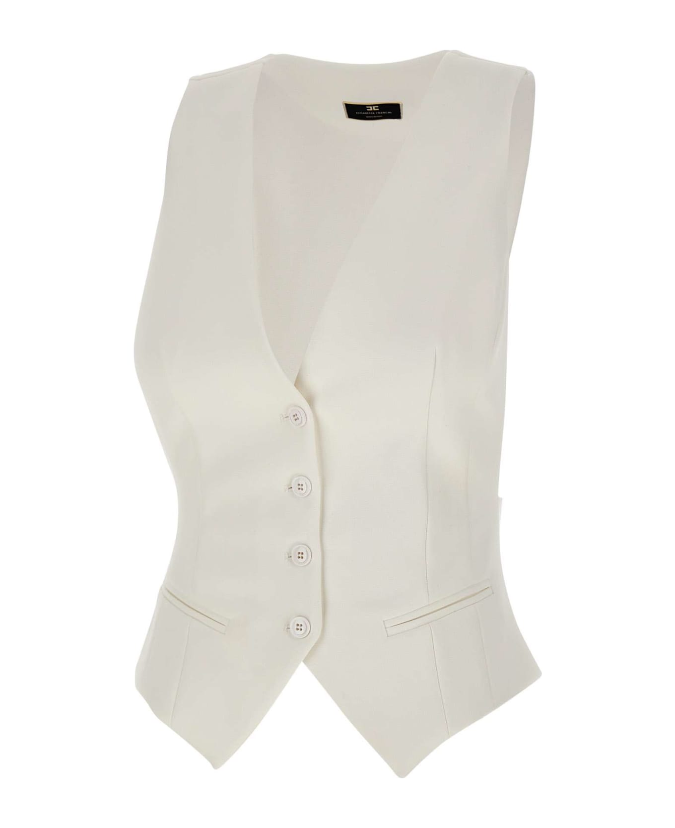 Elisabetta Franchi 'events' Crepe Vest - WHITE