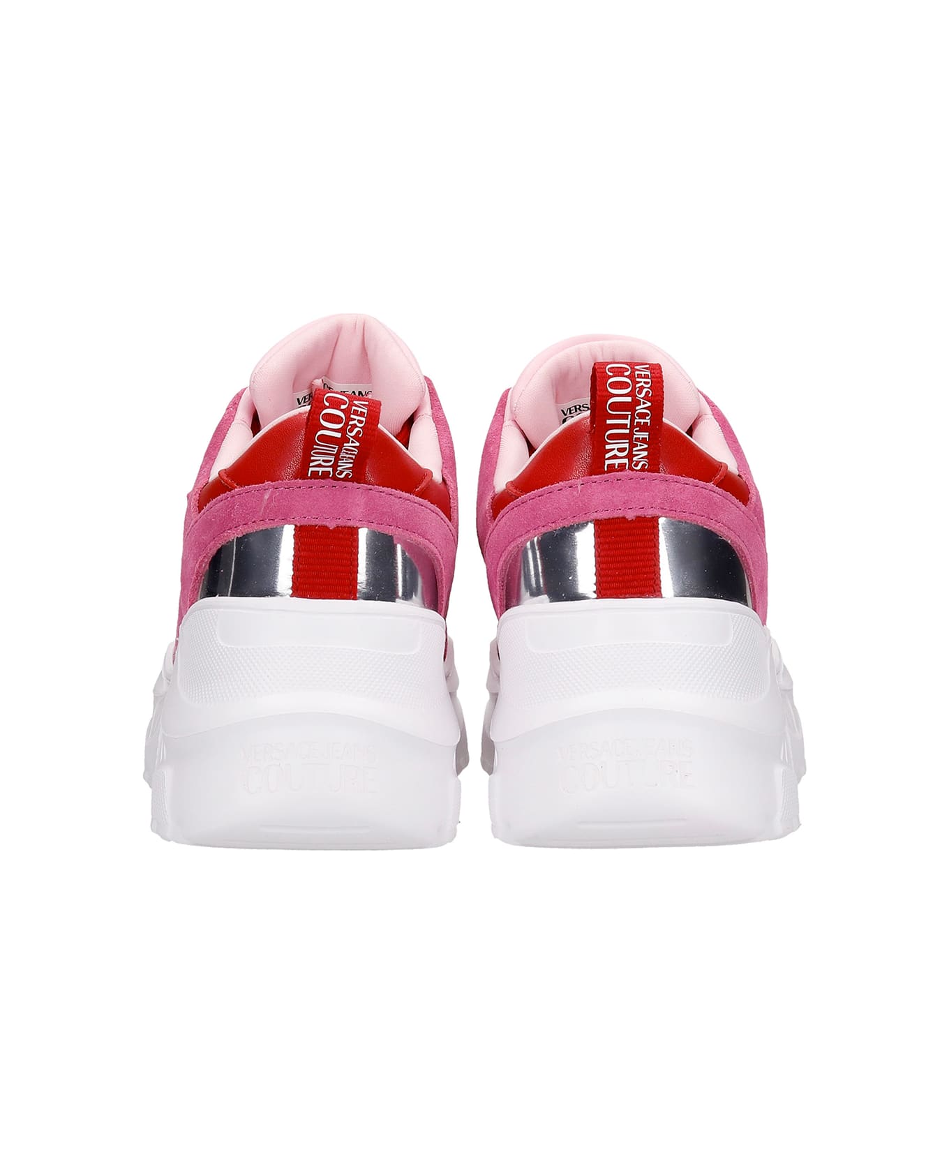 Versace Jeans Couture Sneakers In Red Suede And Leather - red