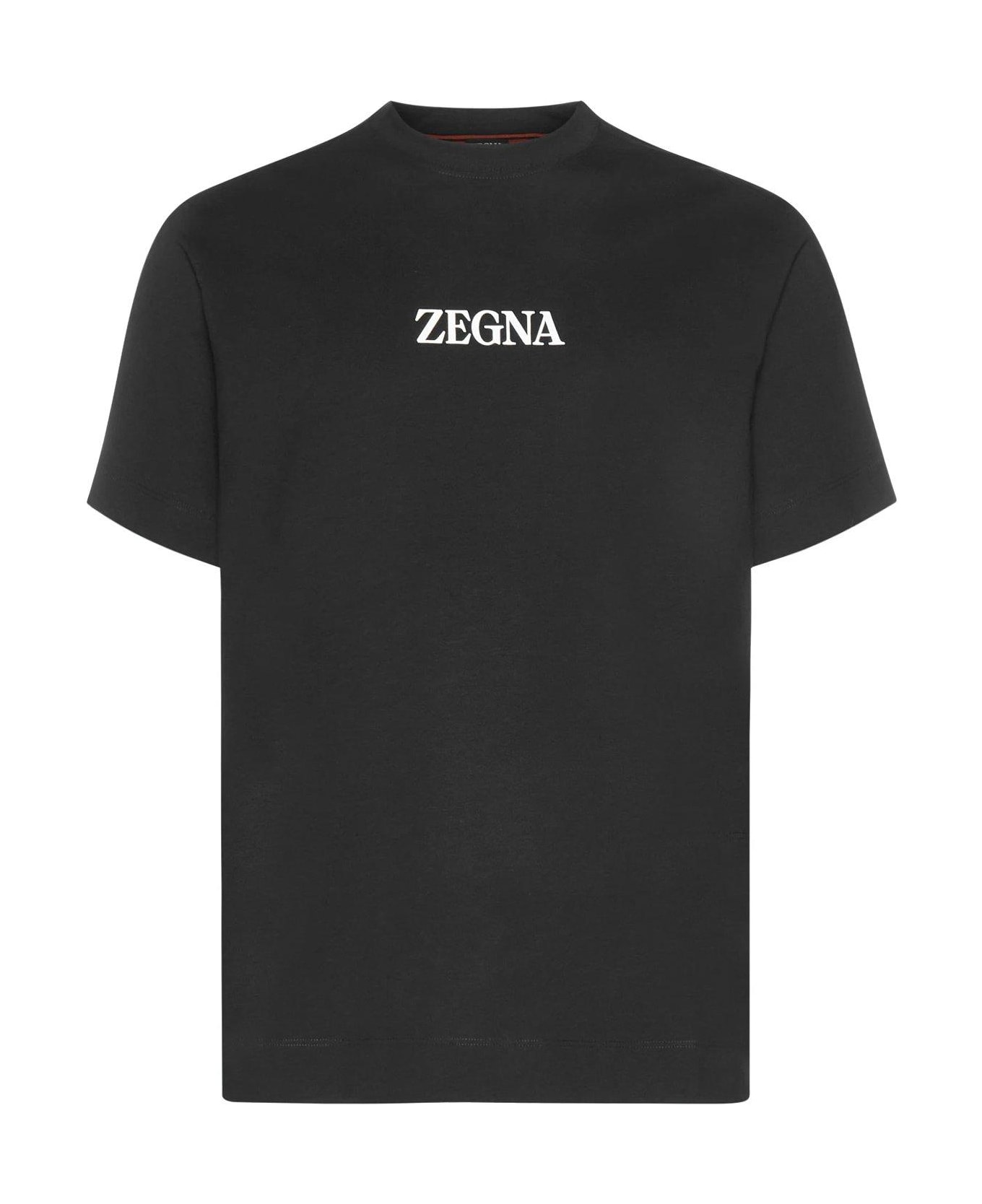 Zegna Logo-printed Crewneck T-shirt - BLACK