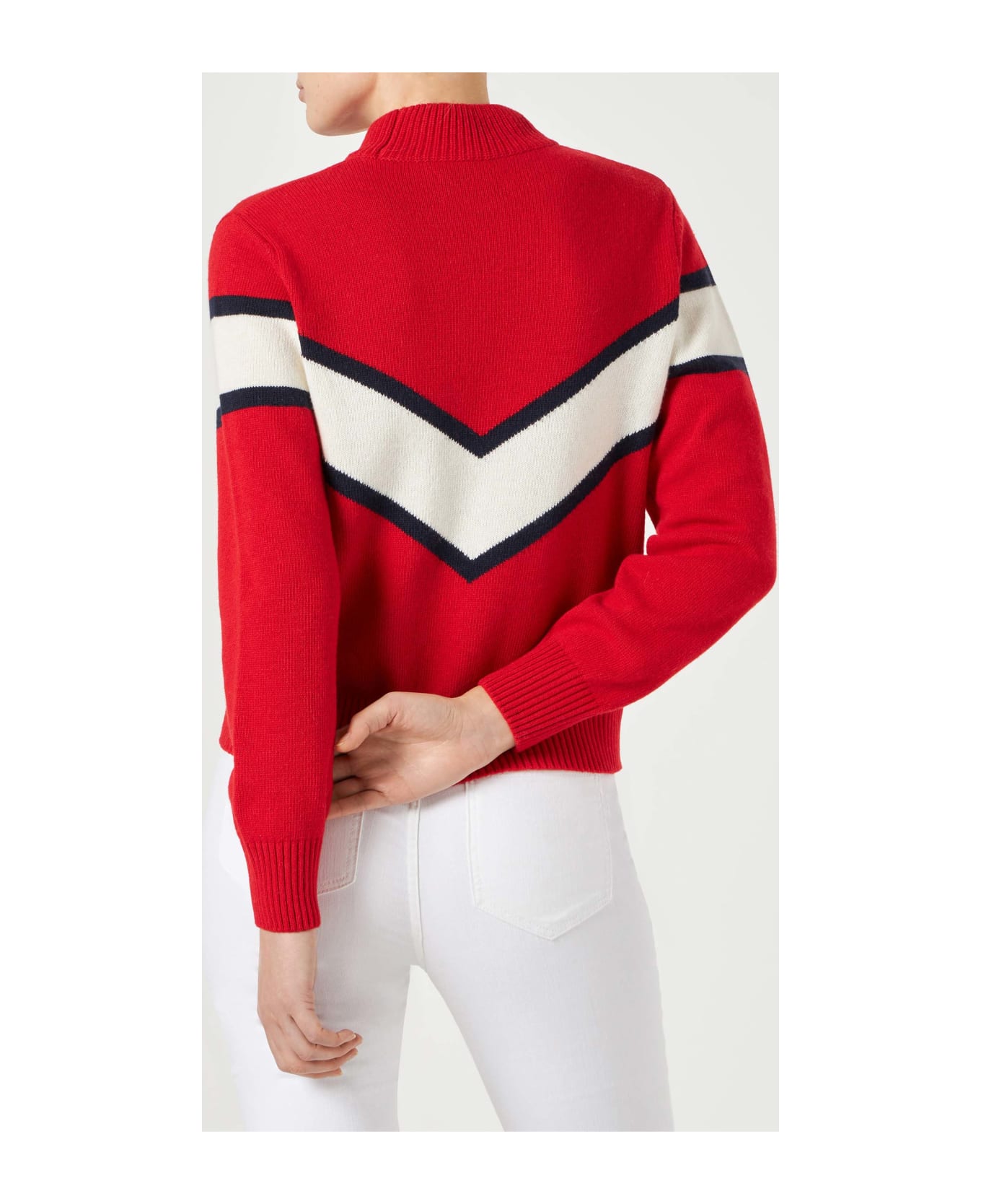 MC2 Saint Barth Woman Half-turtleneck Sweater With Apres Ski Queen Lettering - RED