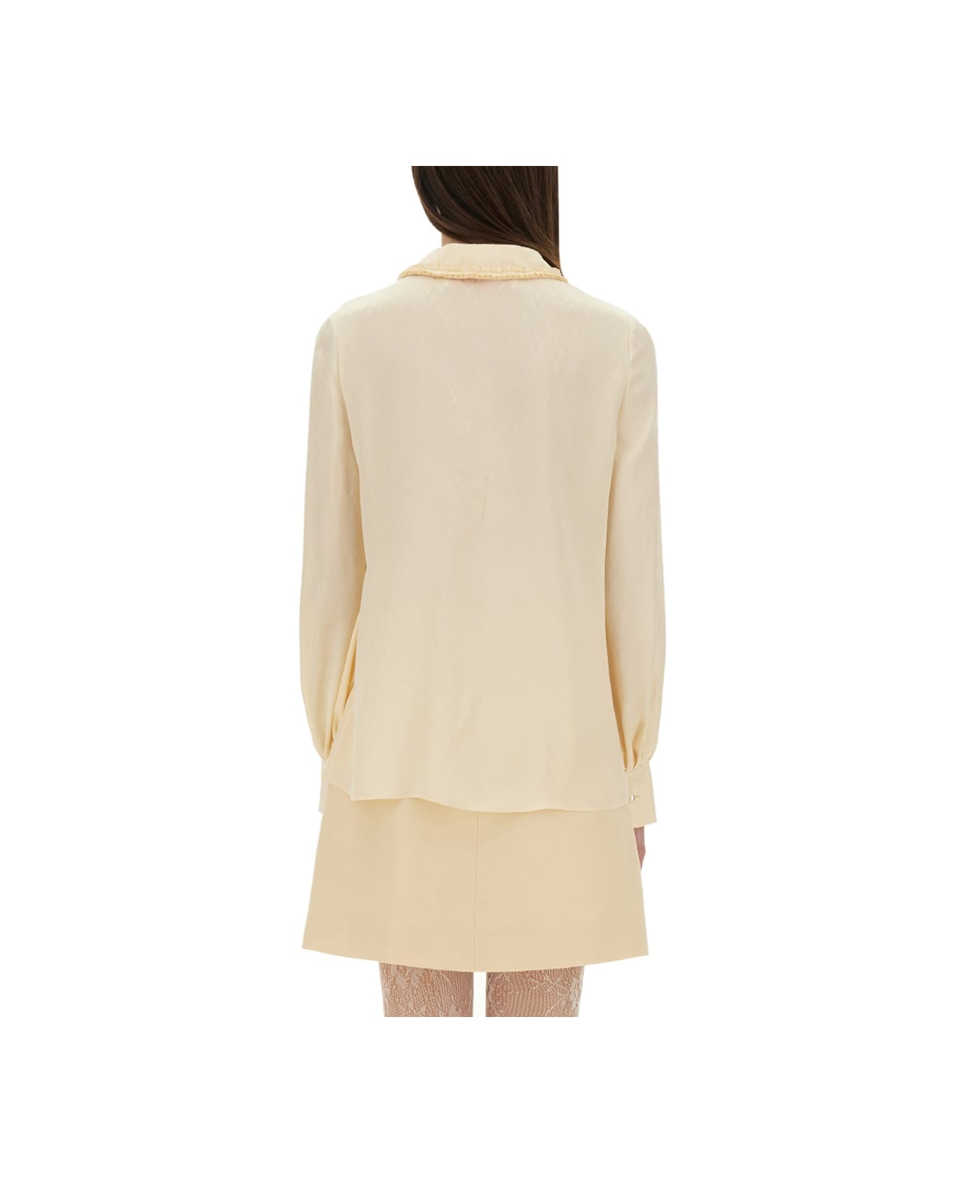 'toute La V' Silk Jacquard Shirt - Thumbnail 4