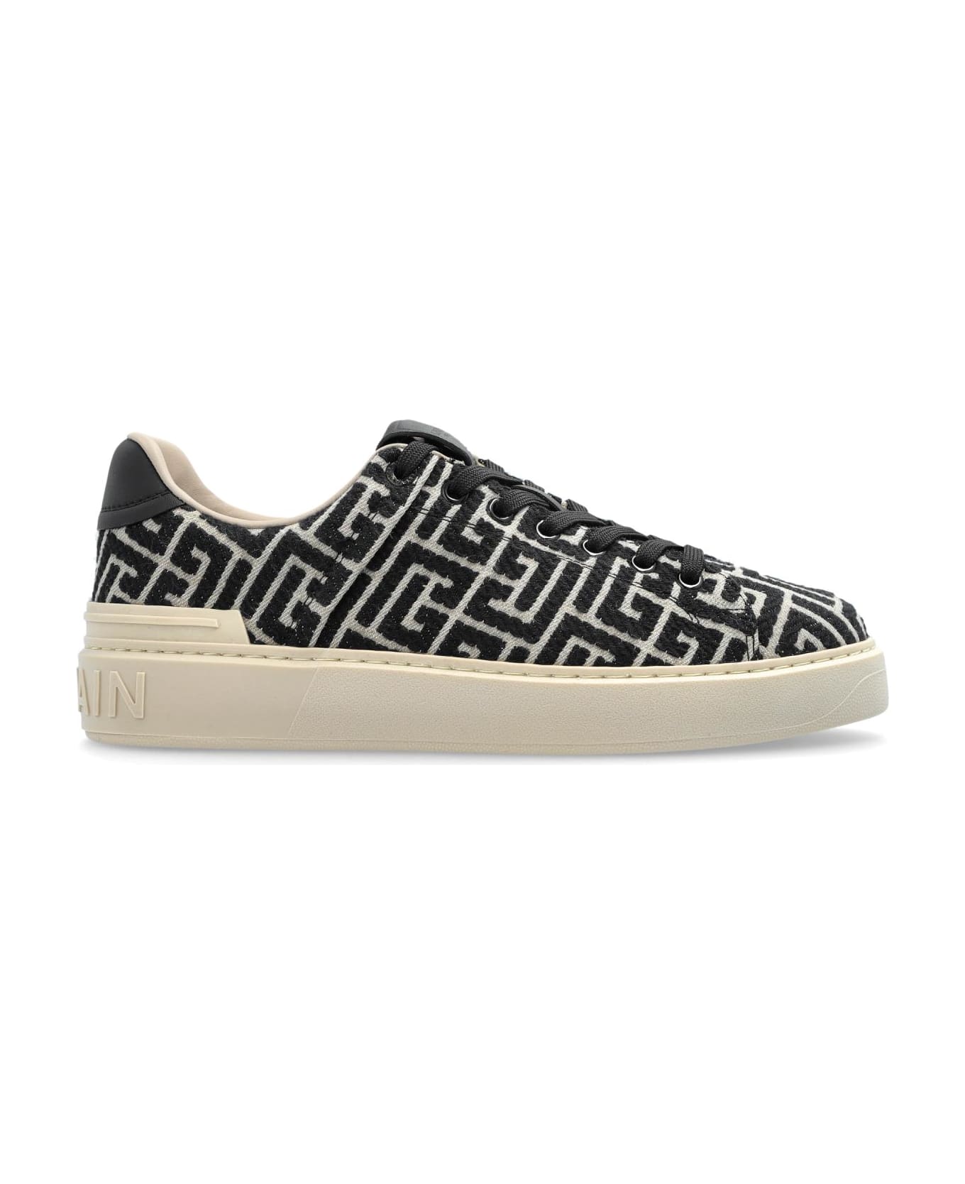 Balmain Sports Shoes With Monogram - BLACK