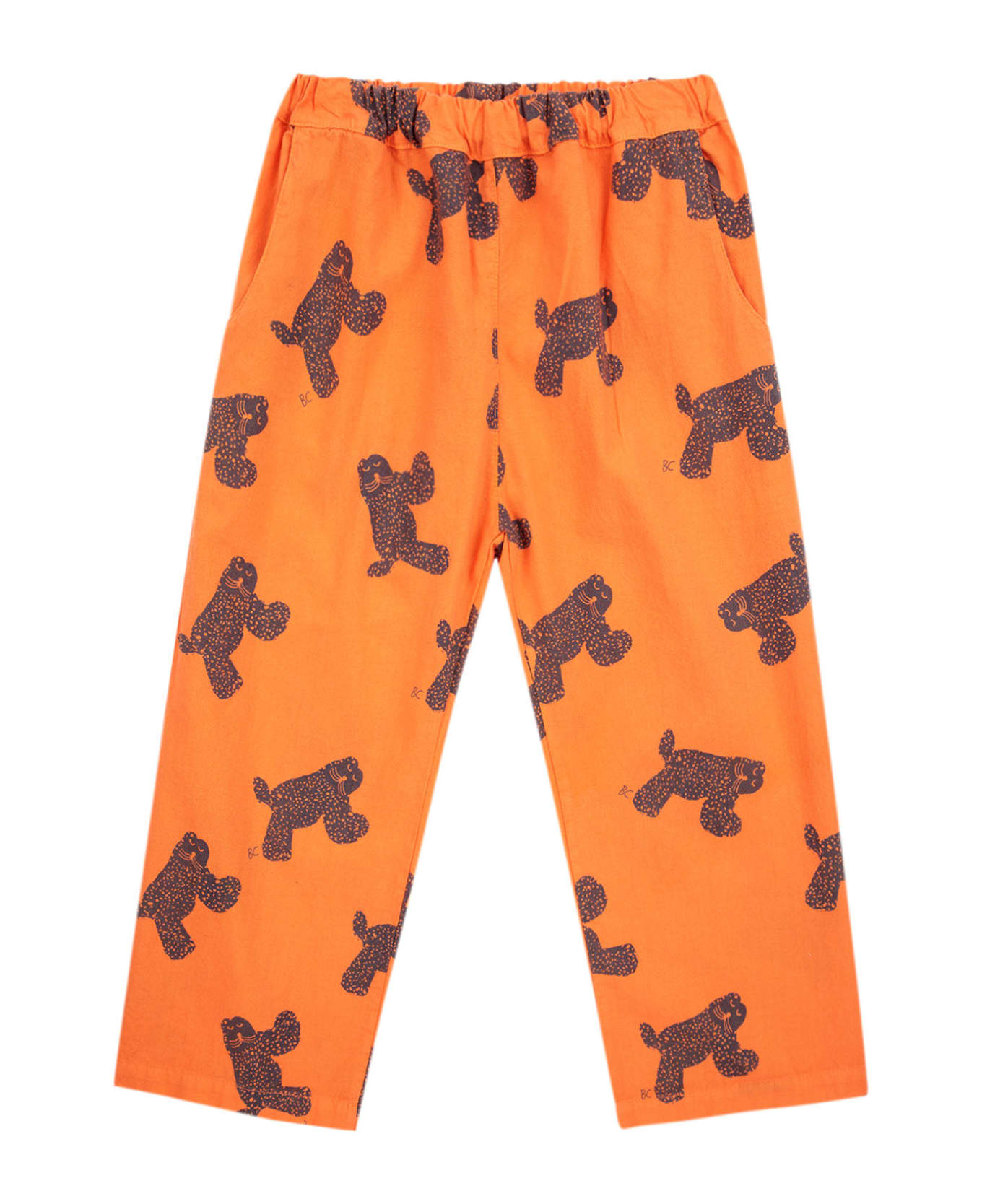 Bobo Choses Orange Trousers For Kids With All-over Cheetah Pattern - Orange