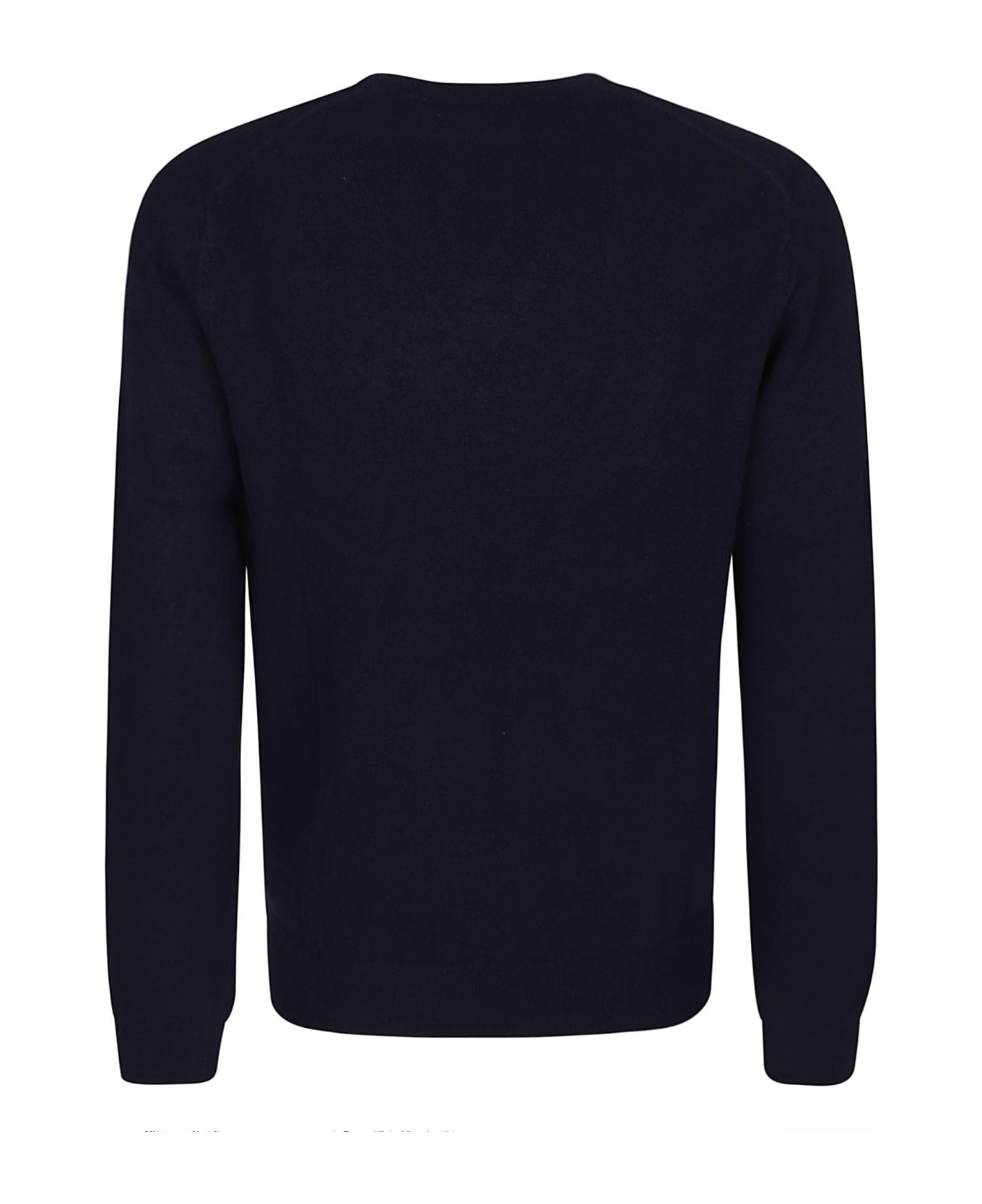 Comme des Garçons Shirt V-neck Plain Ribbed Sweater - Blue Navy