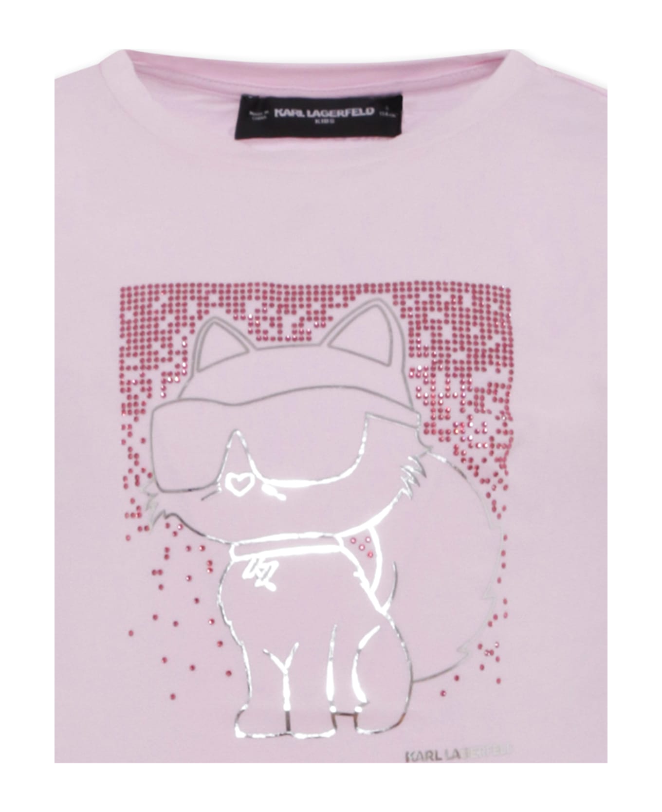 Karl Lagerfeld Kids Pink Dress For Girl With Choupette - Pink