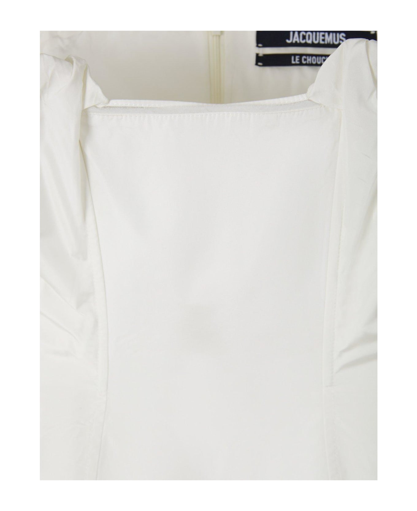 Jacquemus La Robe Taffetas Draped Mini Dress - White