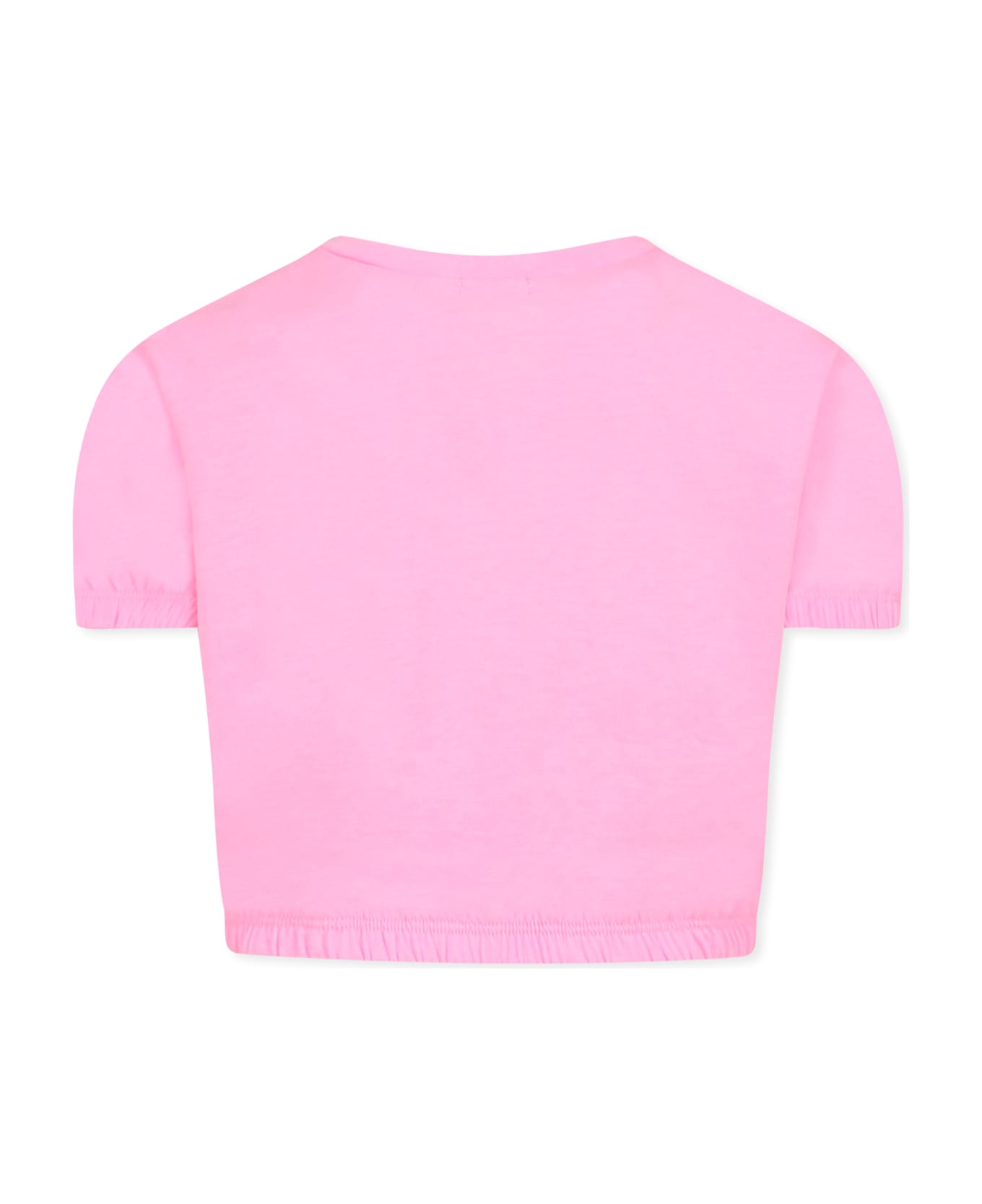 Billieblush Pink Crop T-shirt For Girl With Hearts - Pink